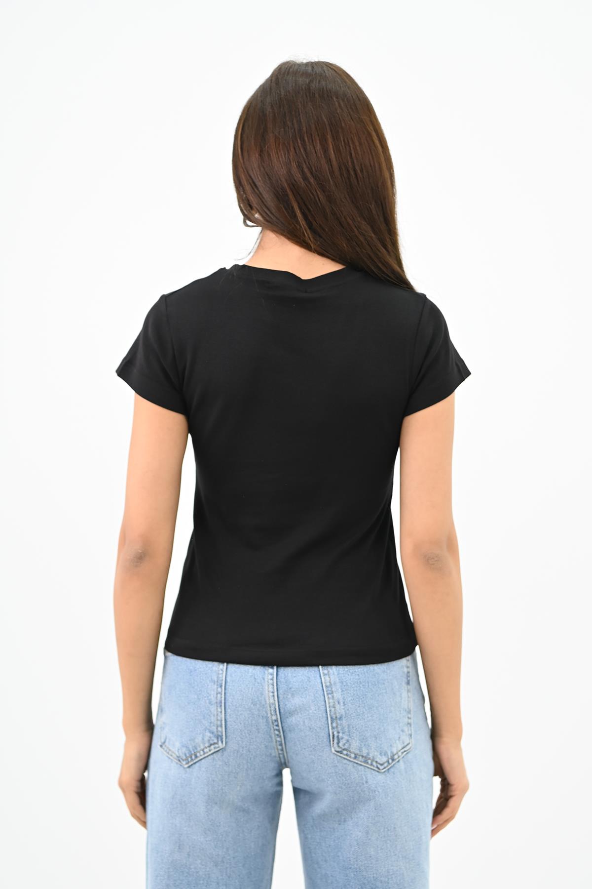 Kadın Kısa Kollu Basic T-shirt 1775-25