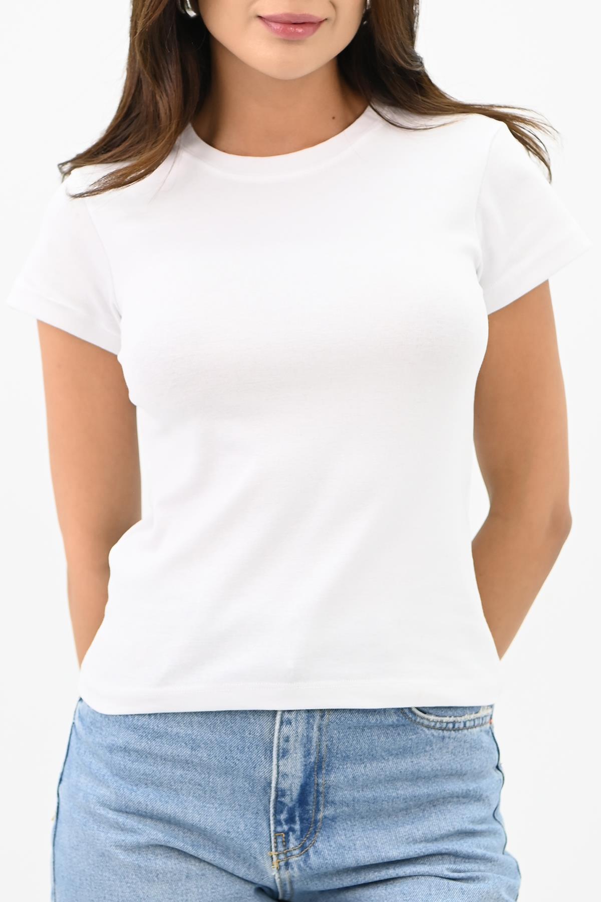 Kadın Kısa Kollu Basic T-shirt 1775-25