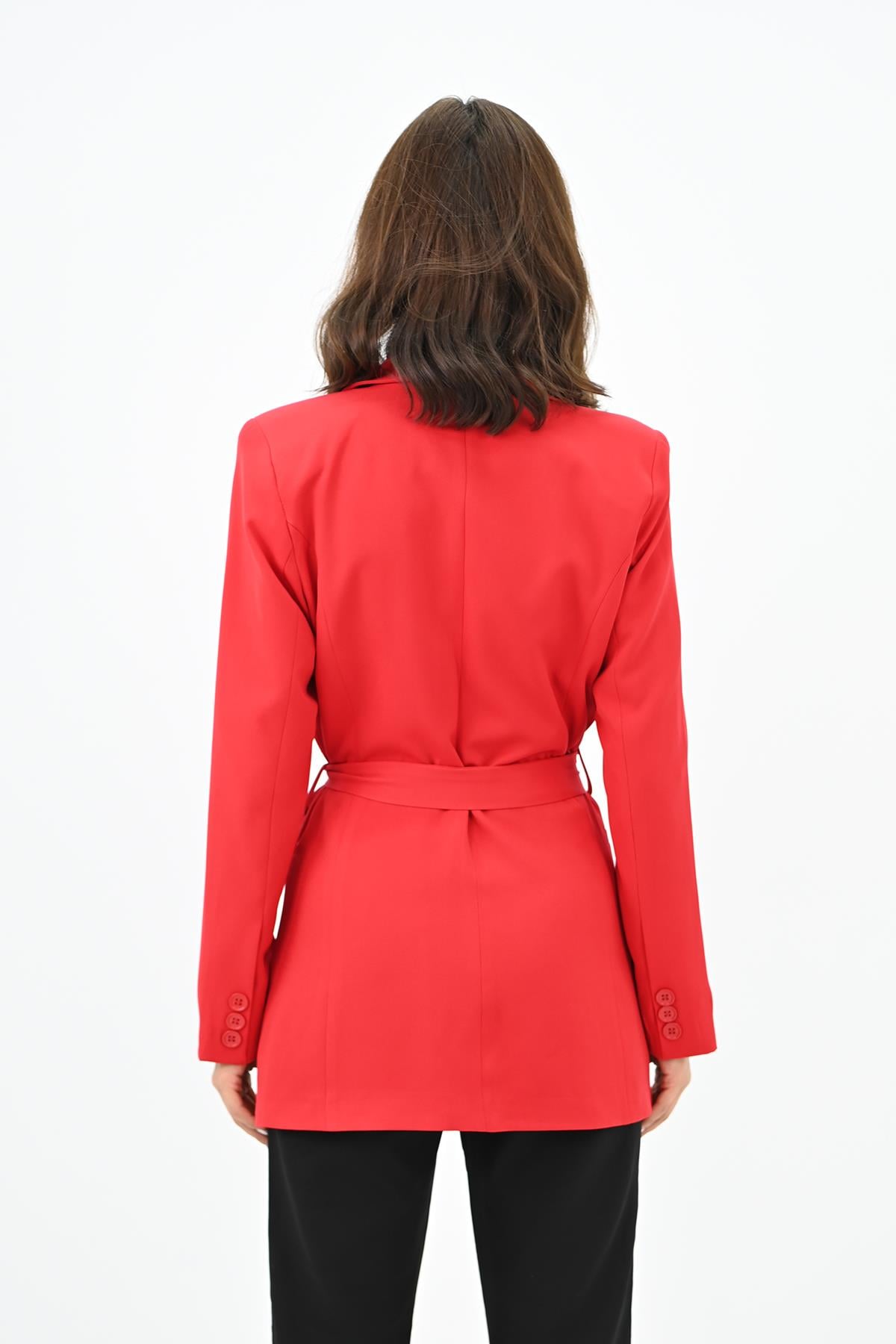 Kadın Kuşaklı Blazer Ceket 9004-1-24