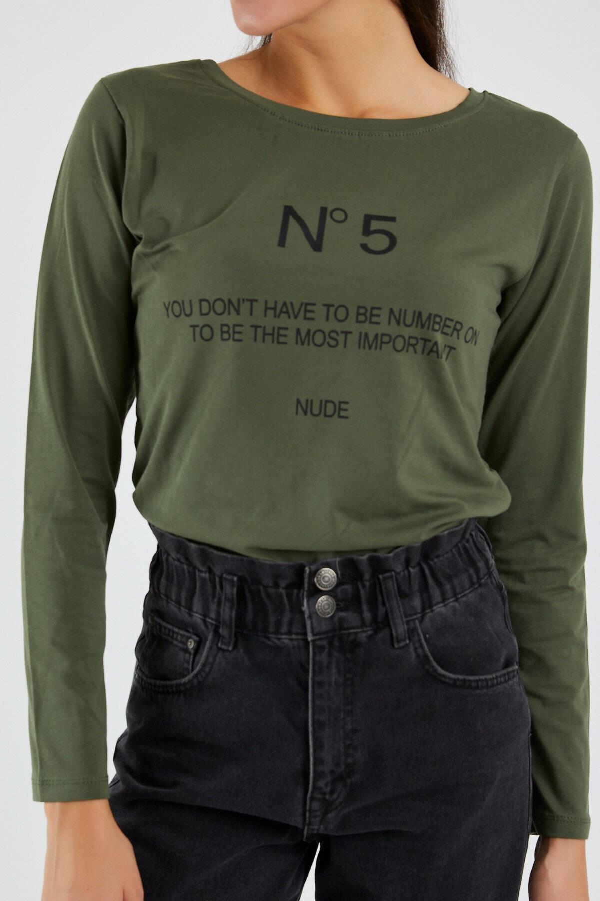 Kadın  N°5 Baskılı Uzun Kollu Sweat 9134