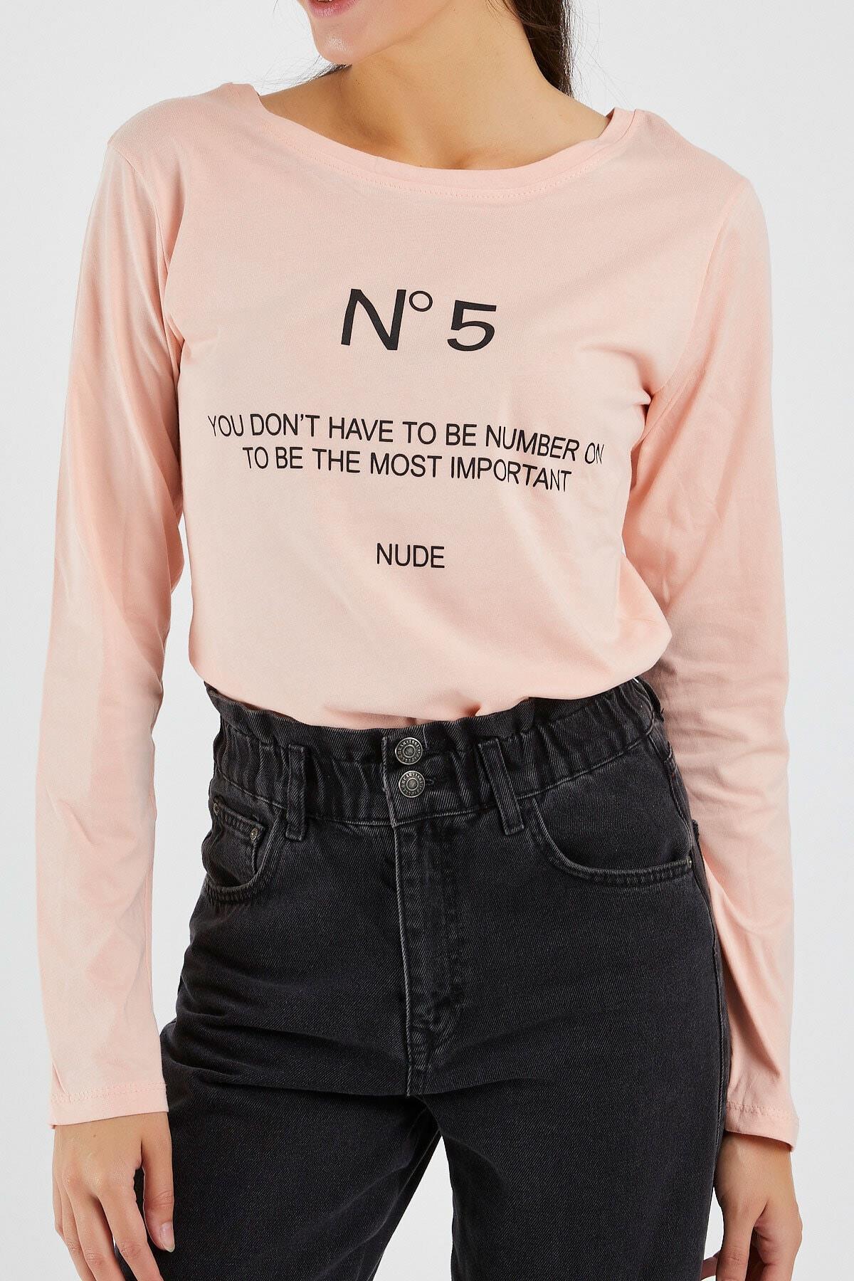 Kadın  N°5 Baskılı Uzun Kollu Sweat 9134