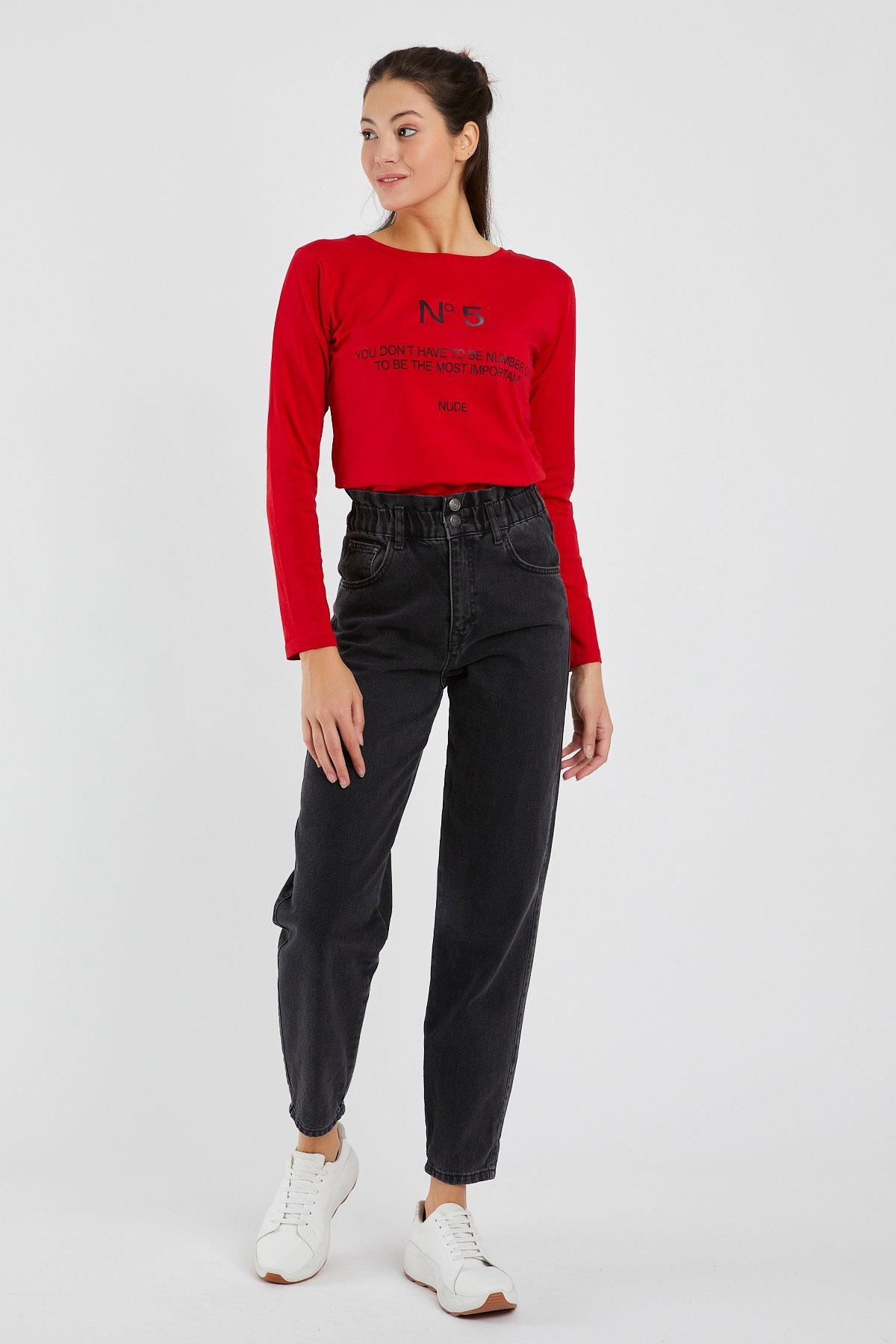 Kadın  N°5 Baskılı Uzun Kollu Sweat 9134