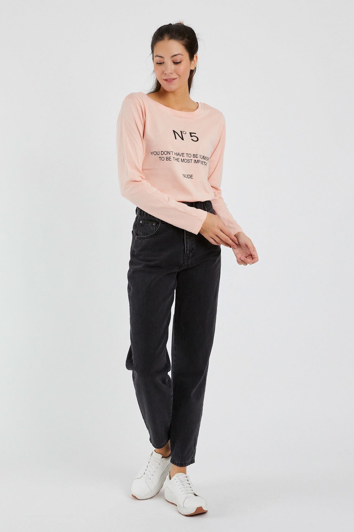 Kadın  N°5 Baskılı Uzun Kollu Sweat 9134