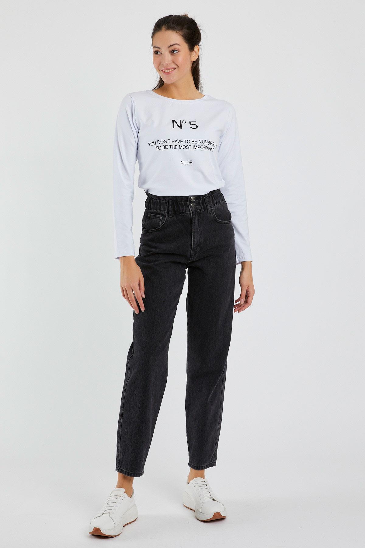 Kadın  N°5 Baskılı Uzun Kollu Sweat 9134