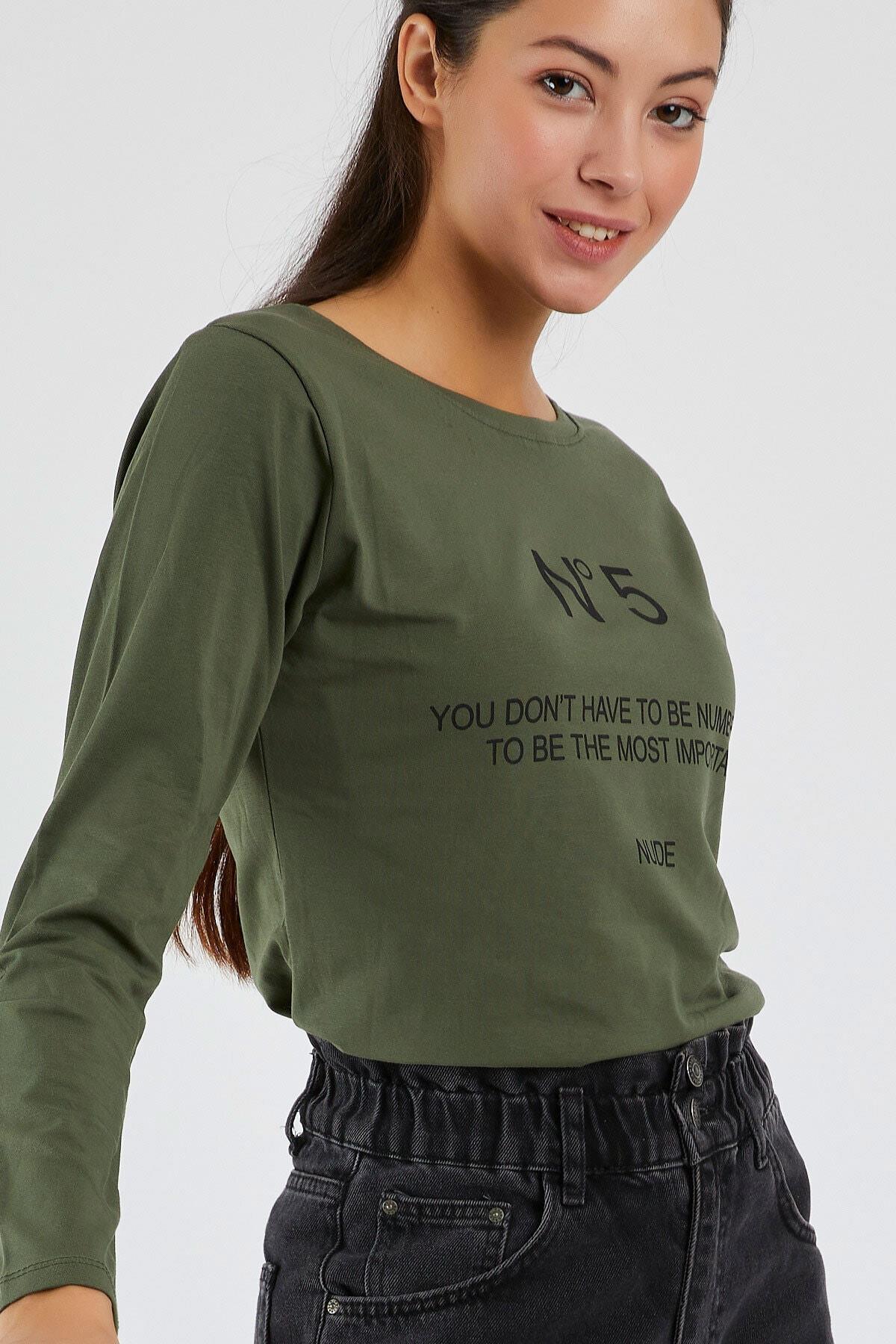 Kadın  N°5 Baskılı Uzun Kollu Sweat 9134