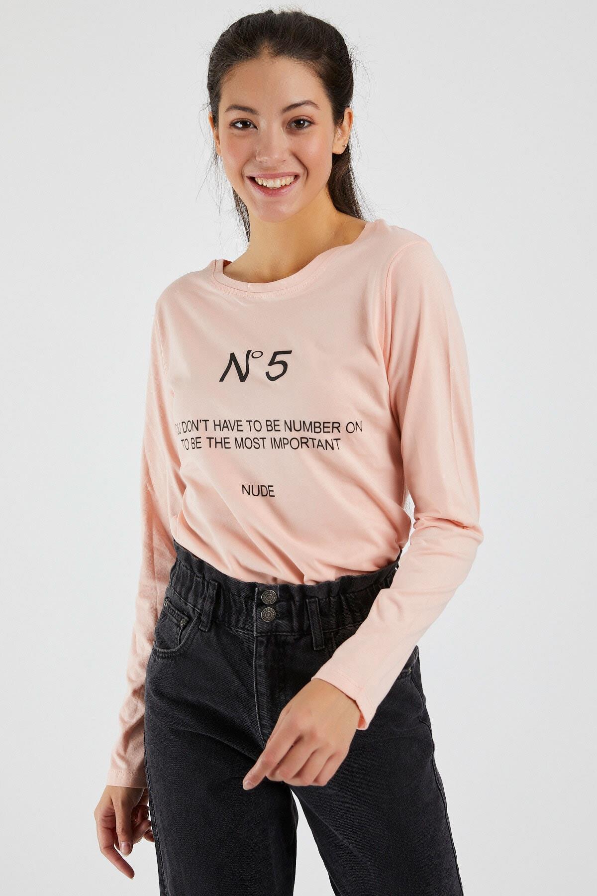 Kadın  N°5 Baskılı Uzun Kollu Sweat 9134
