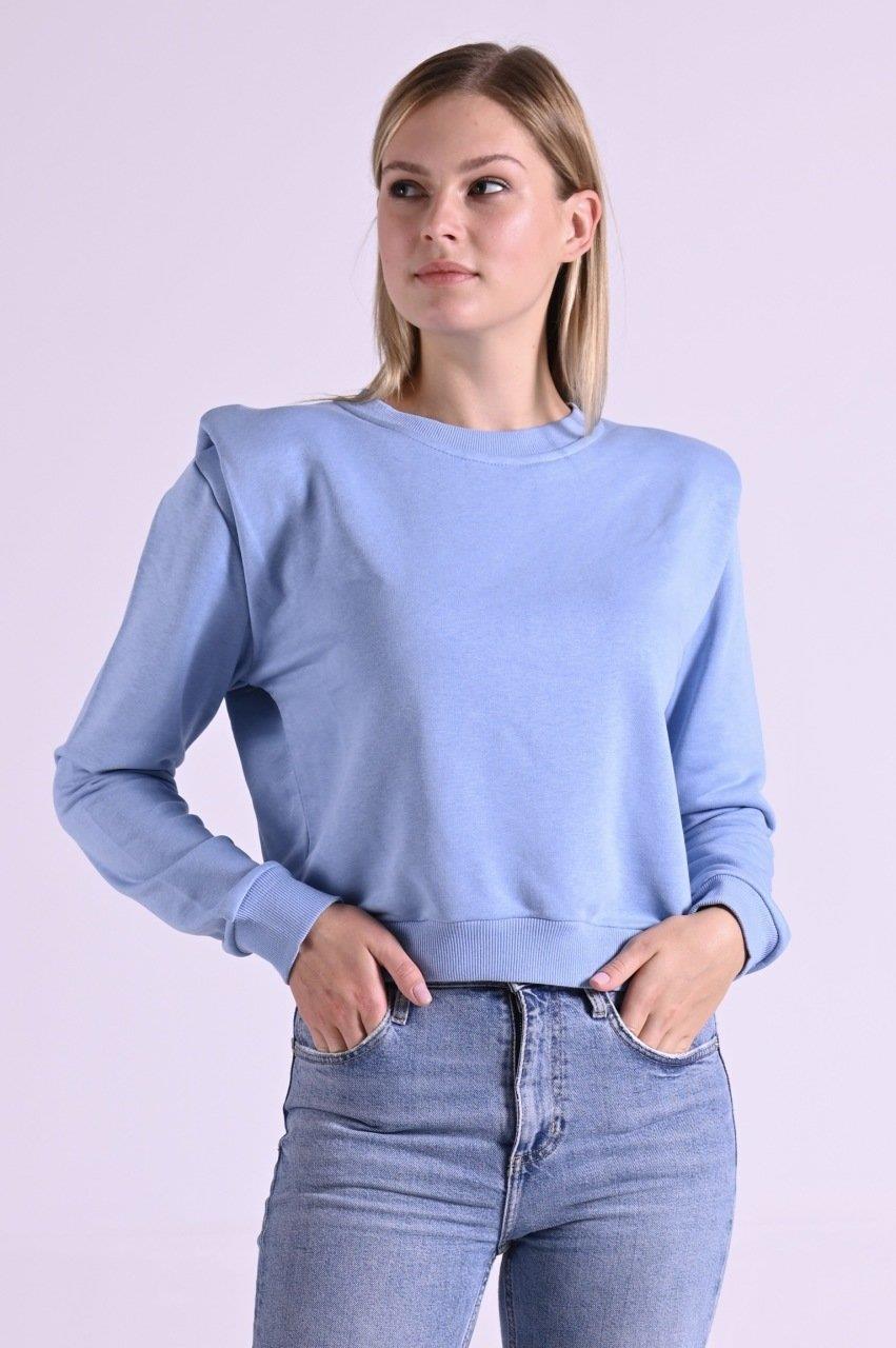 Kadın Omuz Vatka Detaylı Bluz 9247