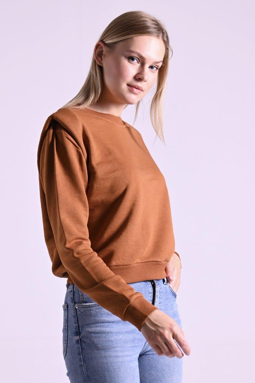 Kadın Omuz Vatka Detaylı Bluz 9247