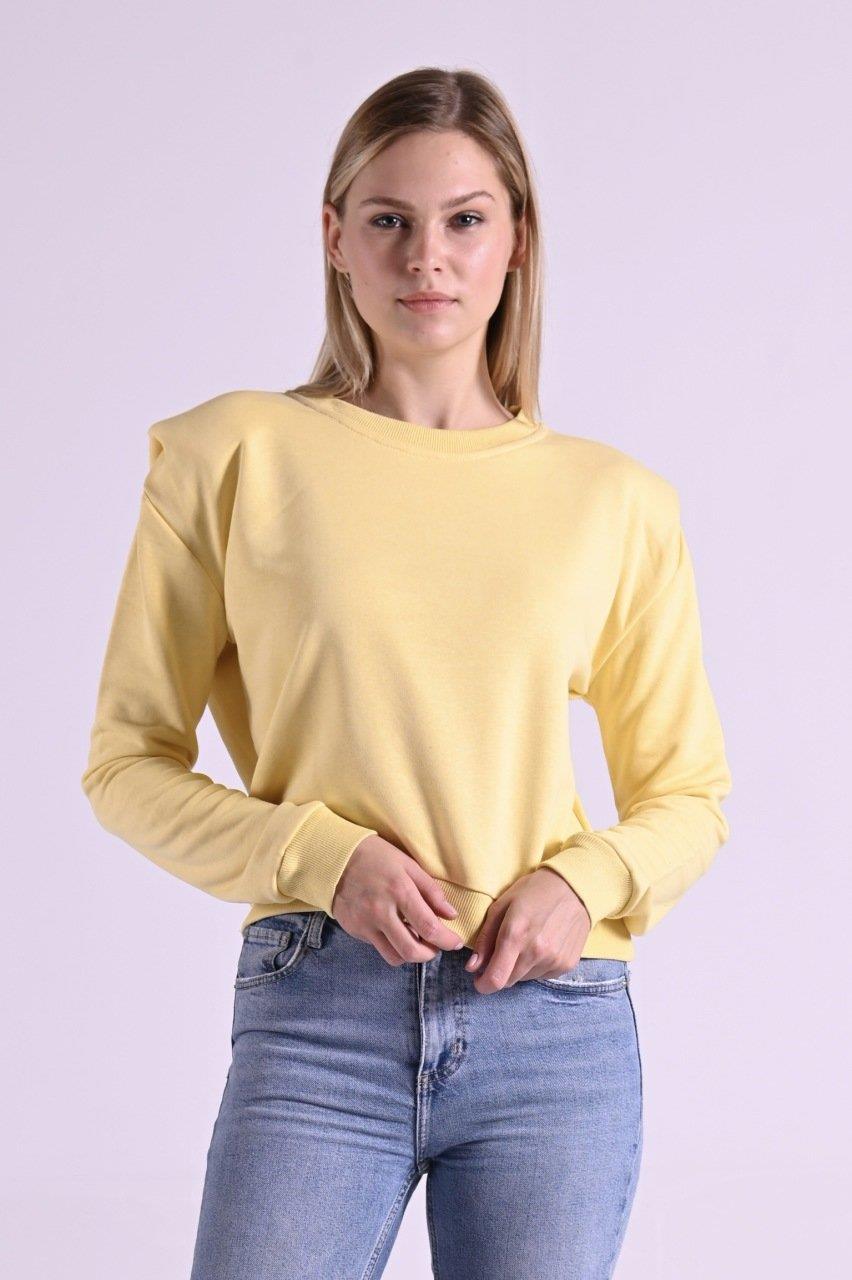 Kadın Omuz Vatka Detaylı Bluz 9247