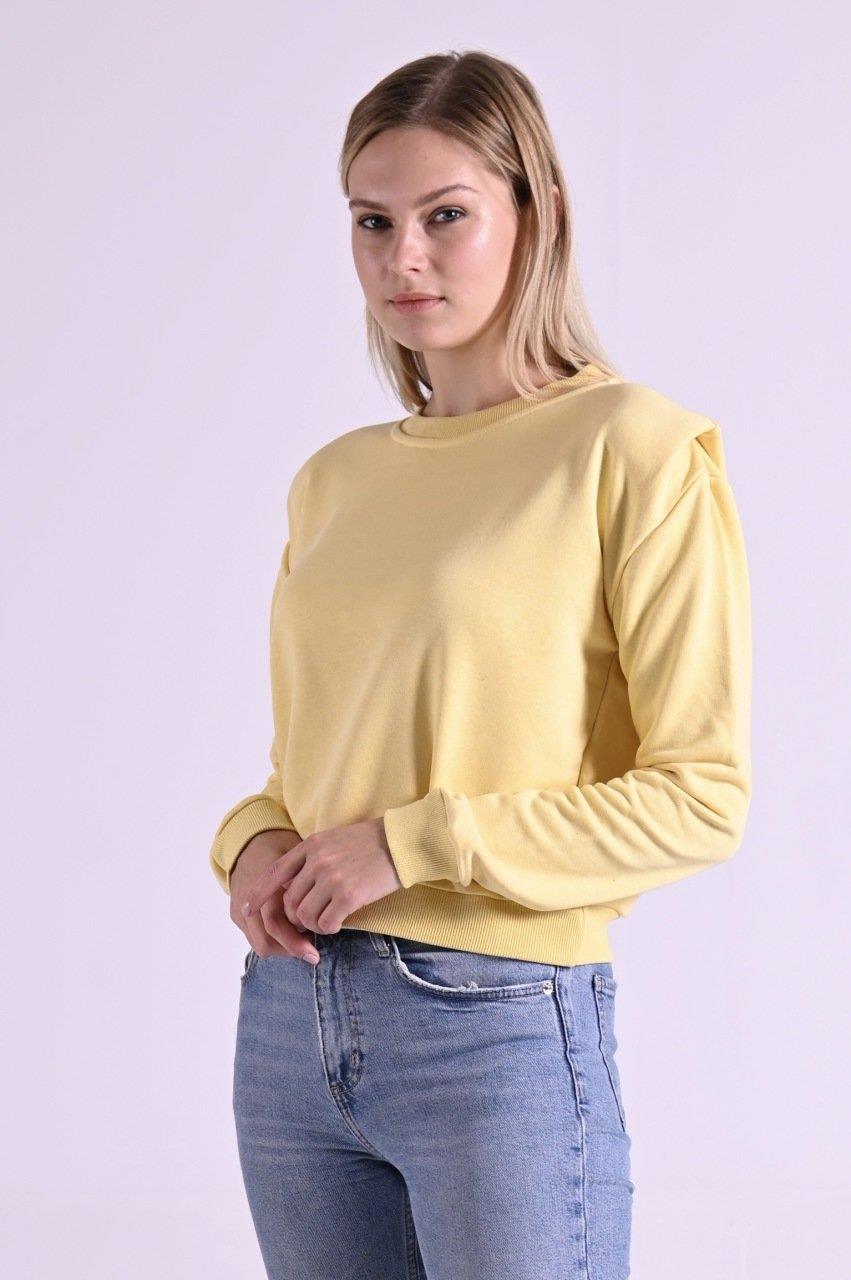 Kadın Omuz Vatka Detaylı Bluz 9247