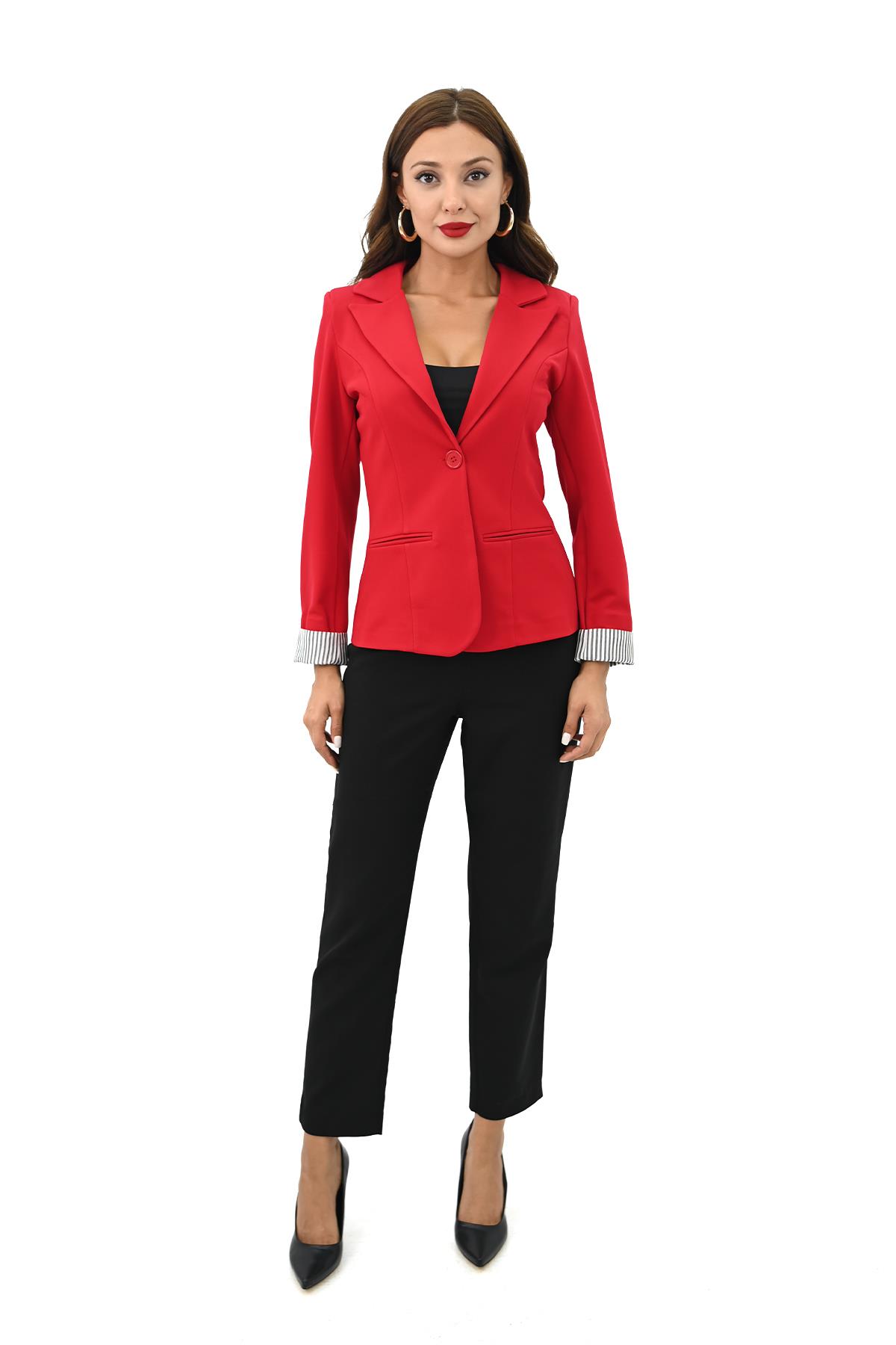 Kadın Tek Düğme Detaylı Blazer Ceket 5522