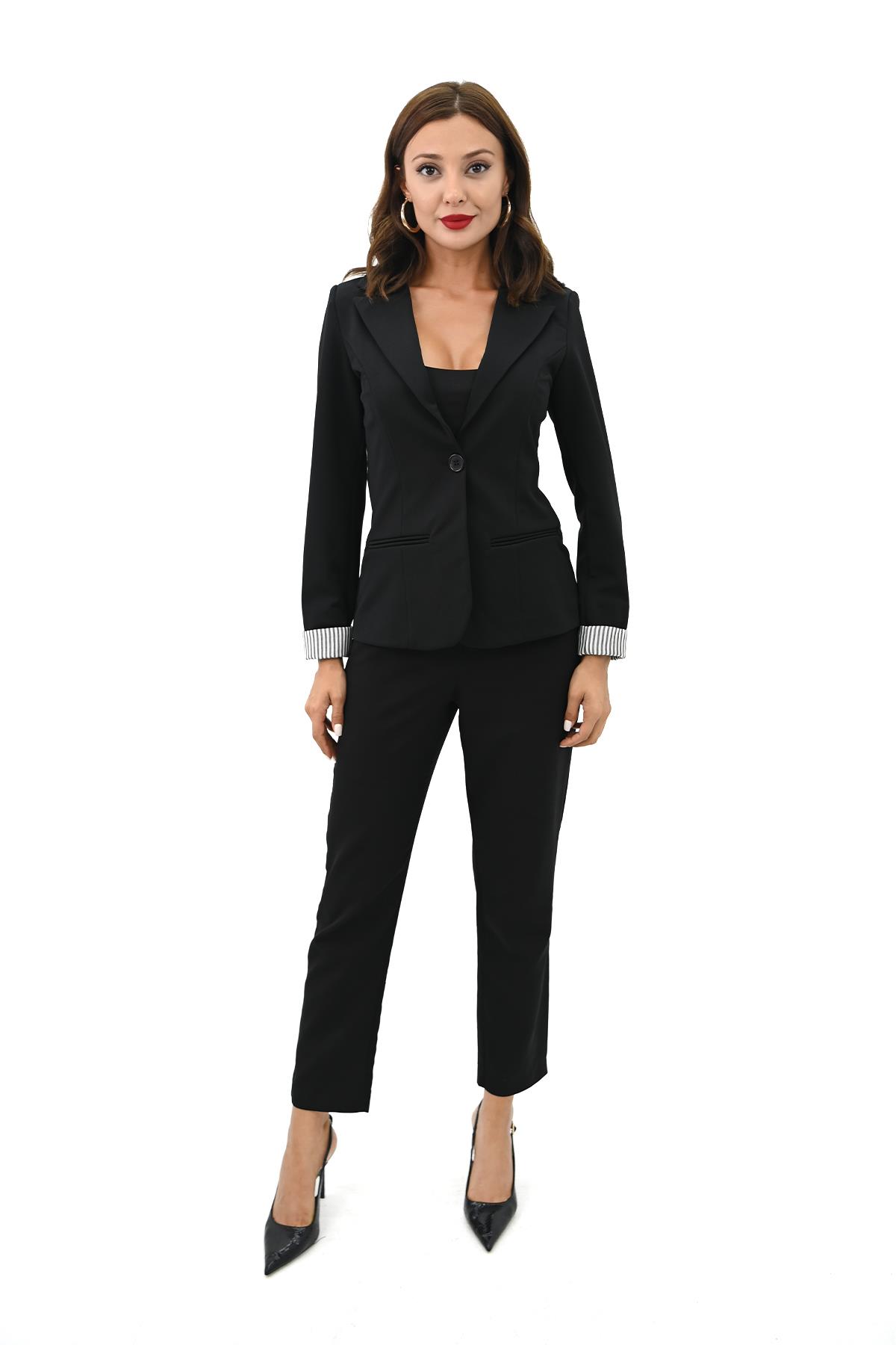 Kadın Tek Düğme Detaylı Blazer Ceket 5522