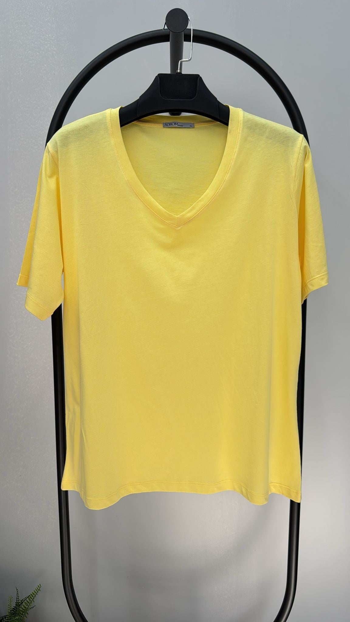 Kadın V Yaka Basic Büyük Beden T-Shirt 1297-22