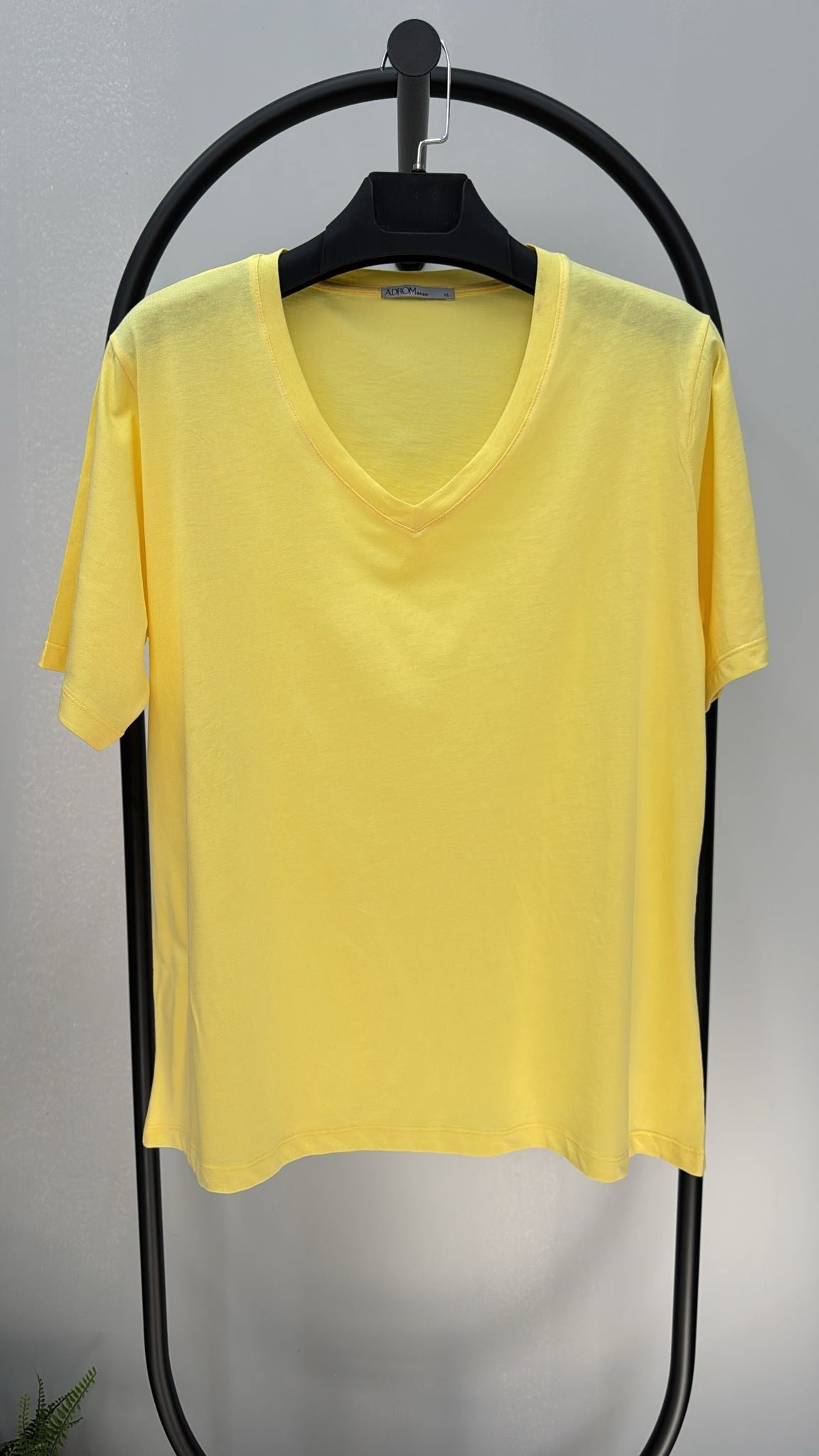 Kadın V Yaka Basic Büyük Beden T-Shirt 1297-22