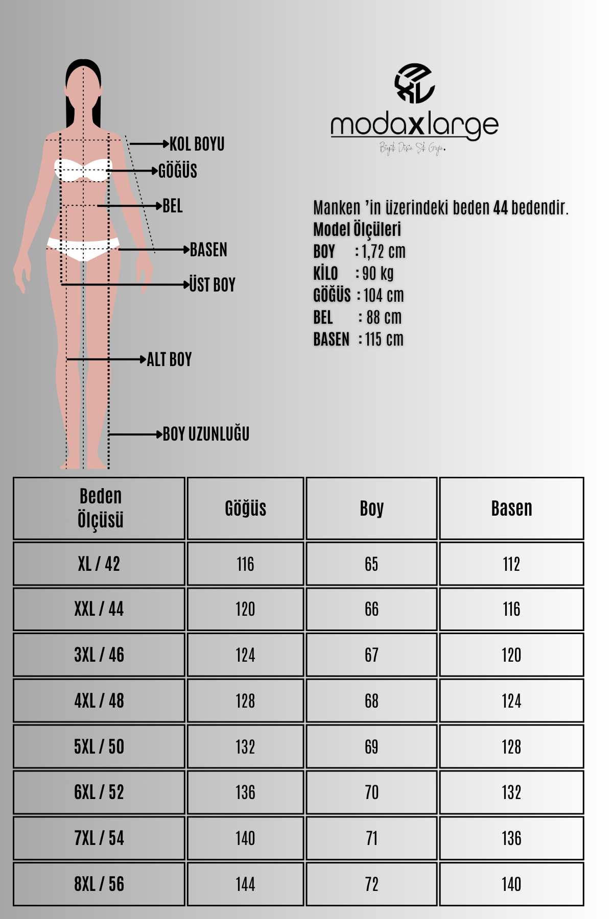 Kadın V Yaka Büyük Beden T-shirt 1486-23