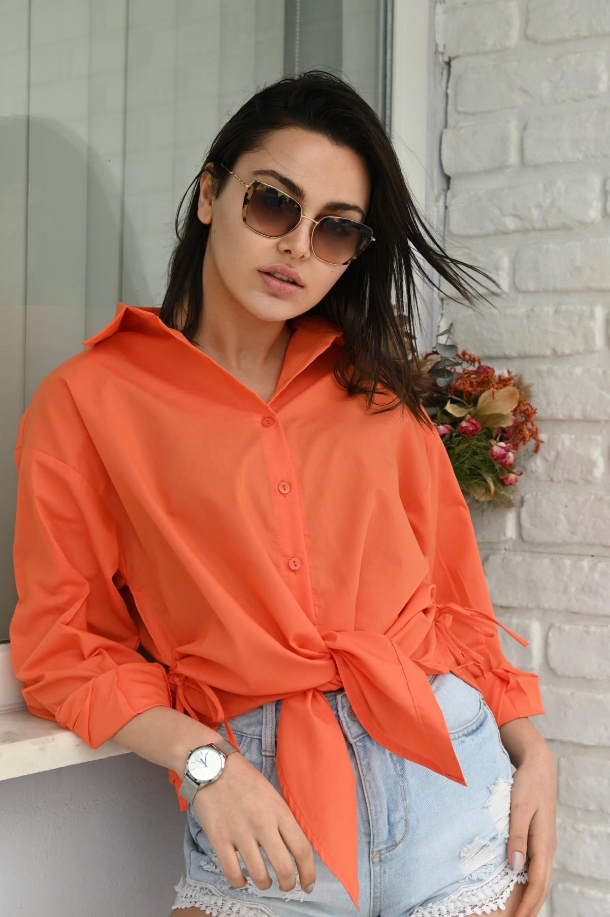 Kadın Yan Büzgülü Gömlek 1212-22