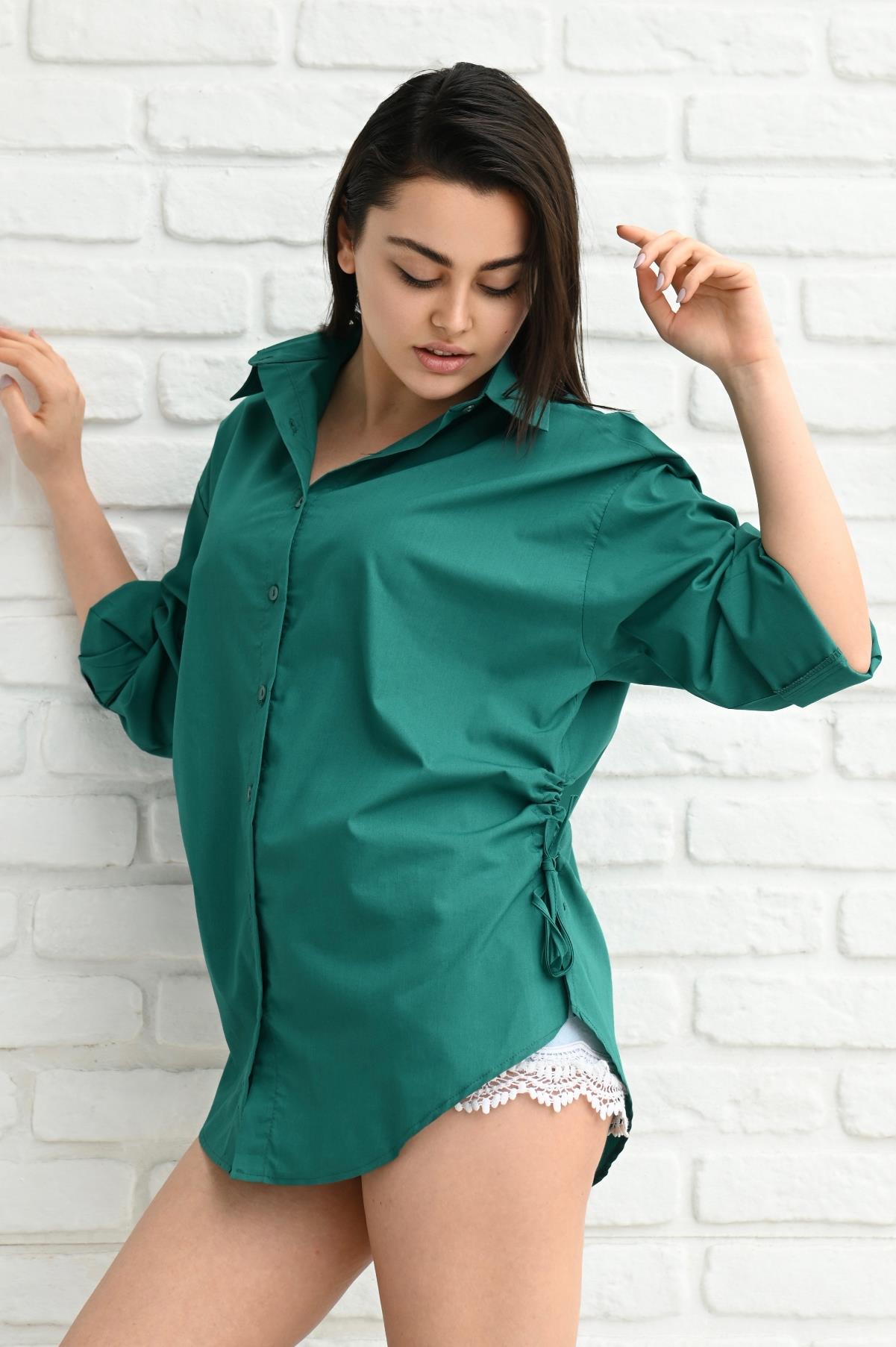 Kadın Yan Büzgülü Gömlek 1212-22