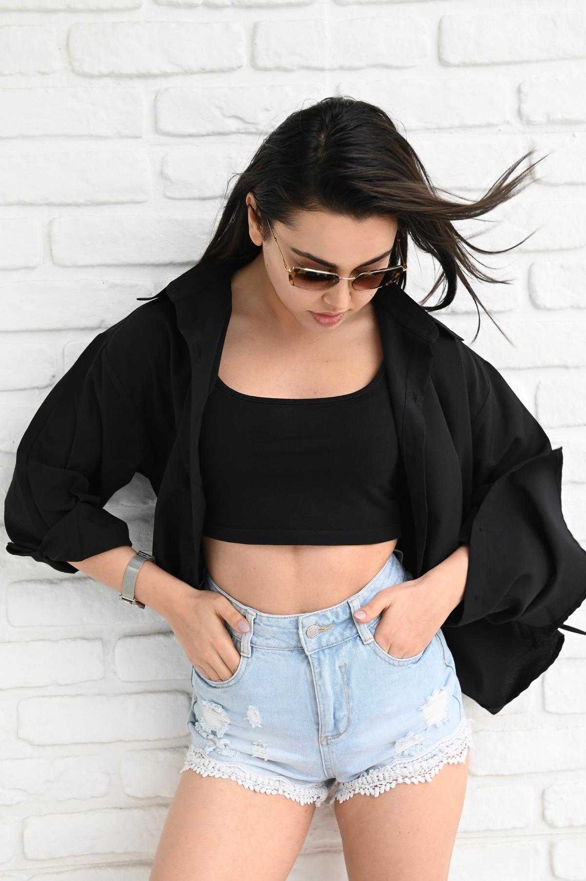 Kadın Yan Büzgülü Gömlek 1212-22