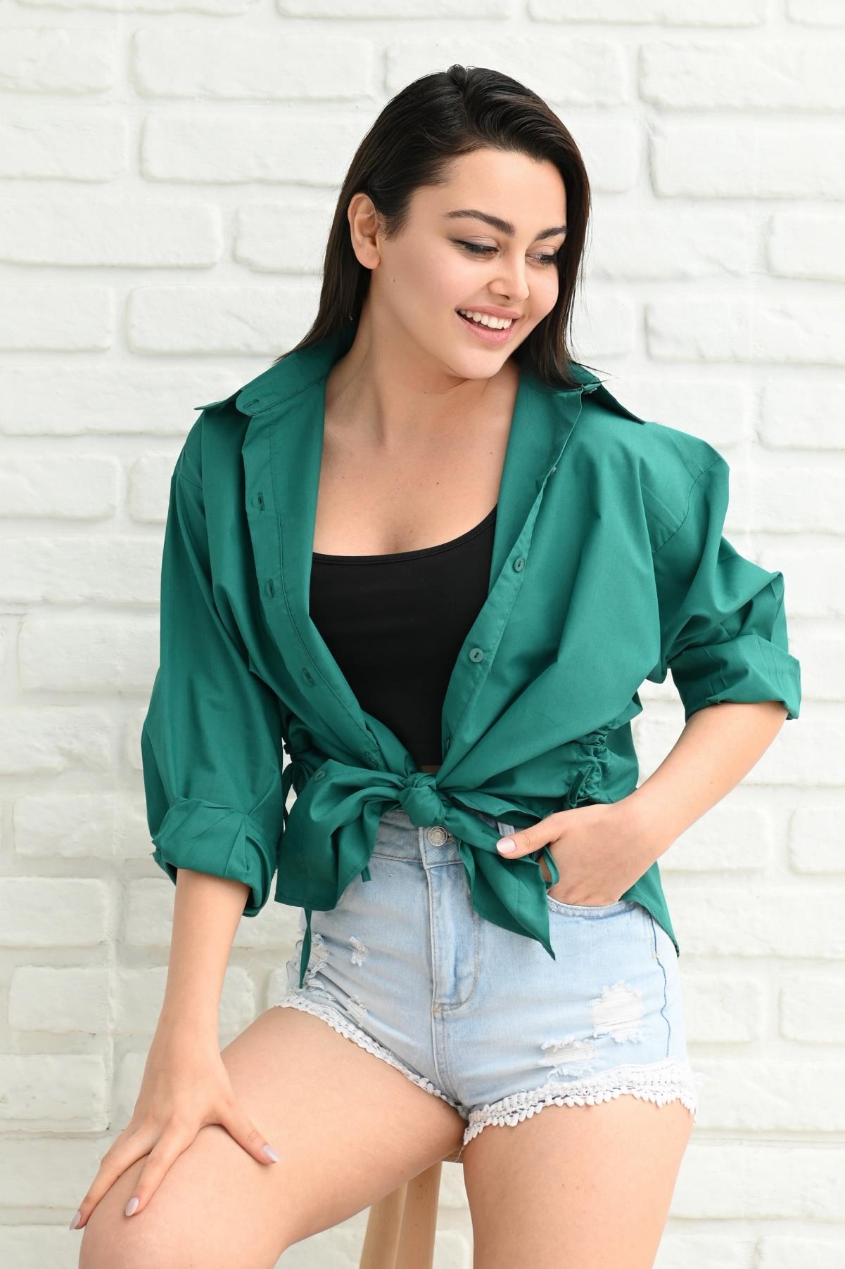 Kadın Yan Büzgülü Gömlek 1212-22