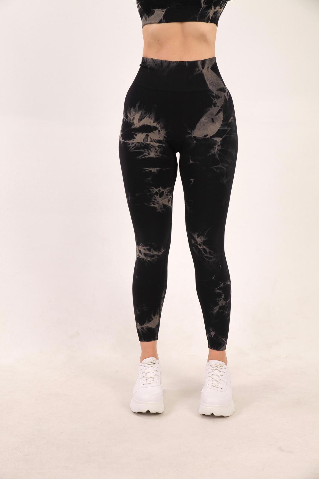 Kadın Yüksek Bel Batik Desenli Toparlayıcı Fitness 16160 0031-25