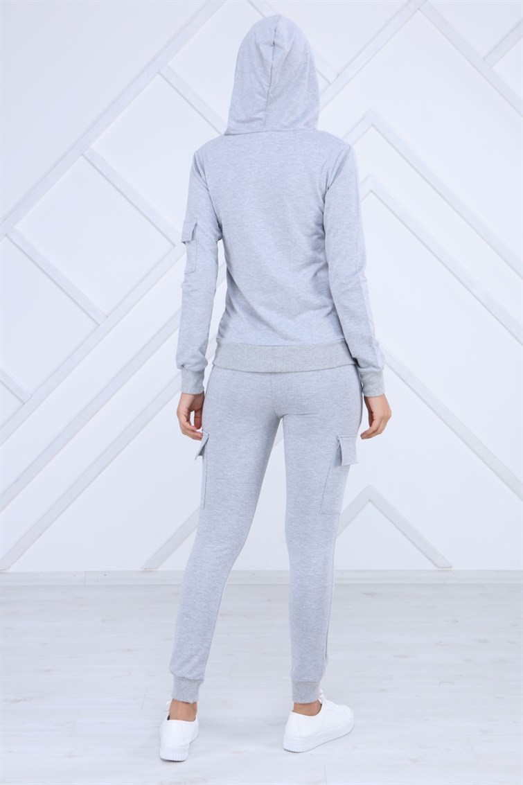 Kapşonlu Kargo Cepli Eşofman Takımı