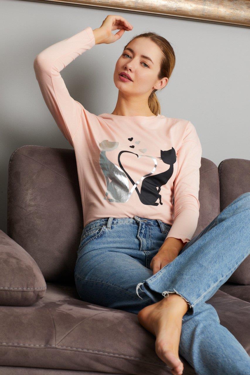 Kedi Baskılı Sweat 9130-5