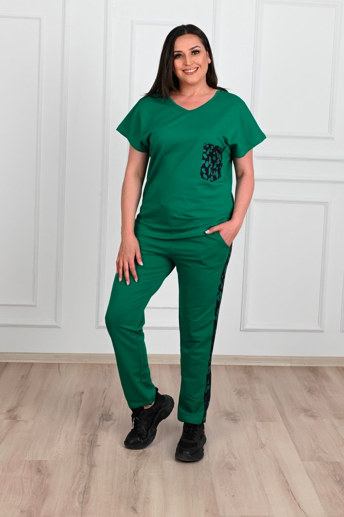 Leopar Cep Detaylı Eşofman Takımı 3315-22