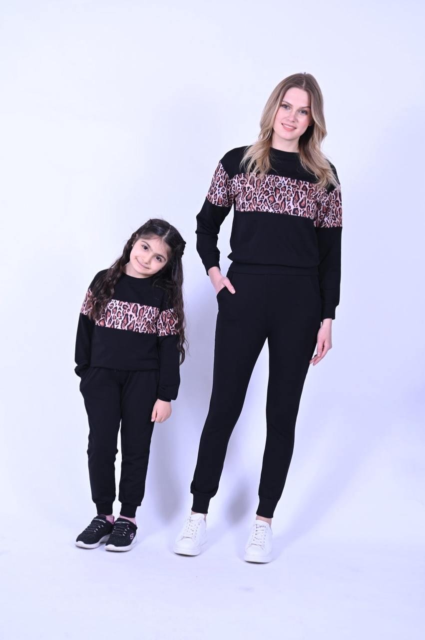 Leopar Detay Anne Eşofman Takımı 9568