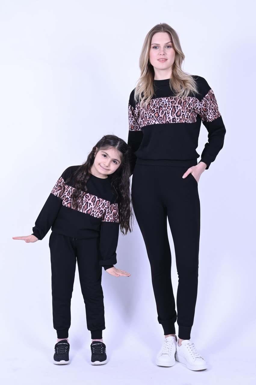 Leopar Detay Anne Eşofman Takımı 9568