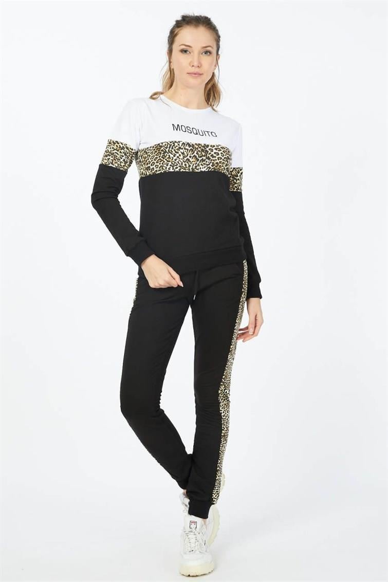 Leopar Detaylı Baskılı Eşofman Takımı 8751