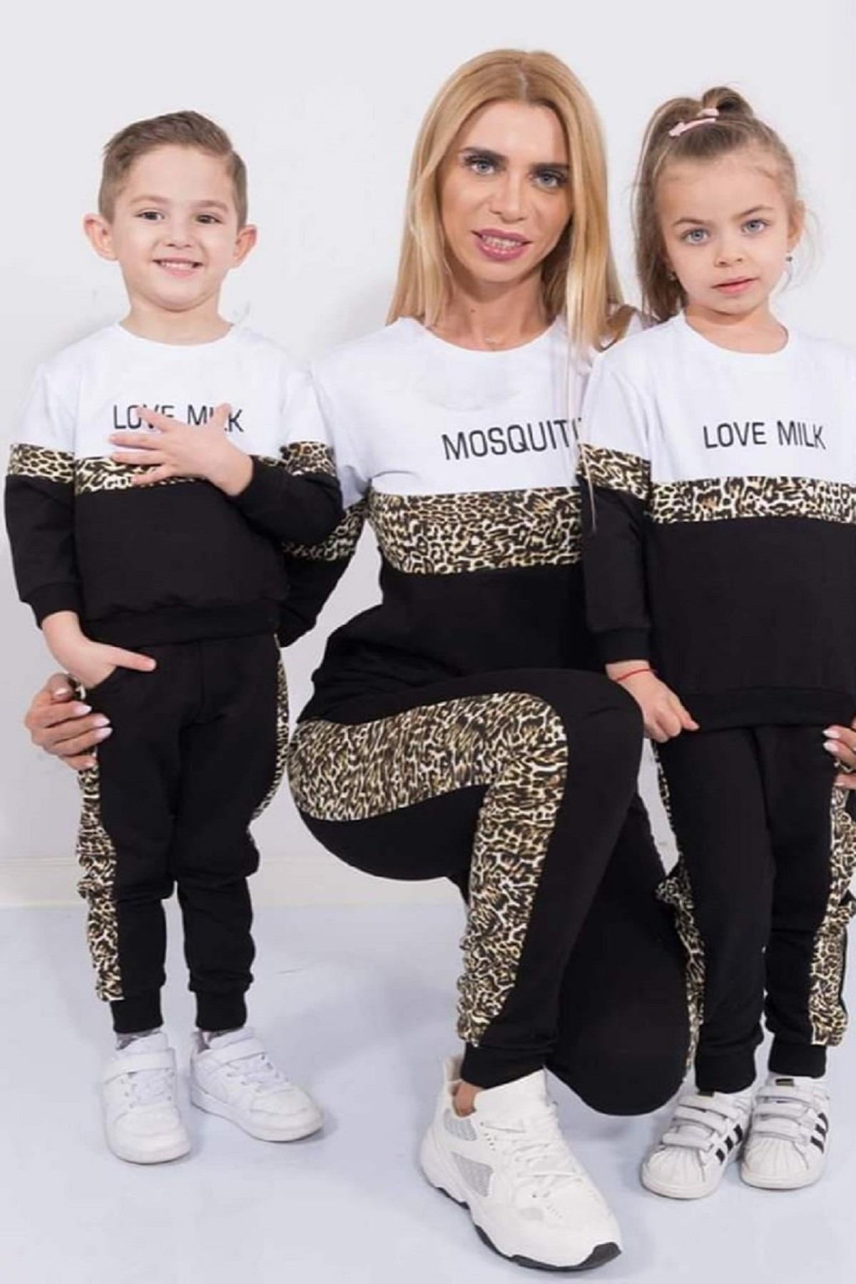 Leopar Detaylı Çocuk Eşofman Takımı 8752