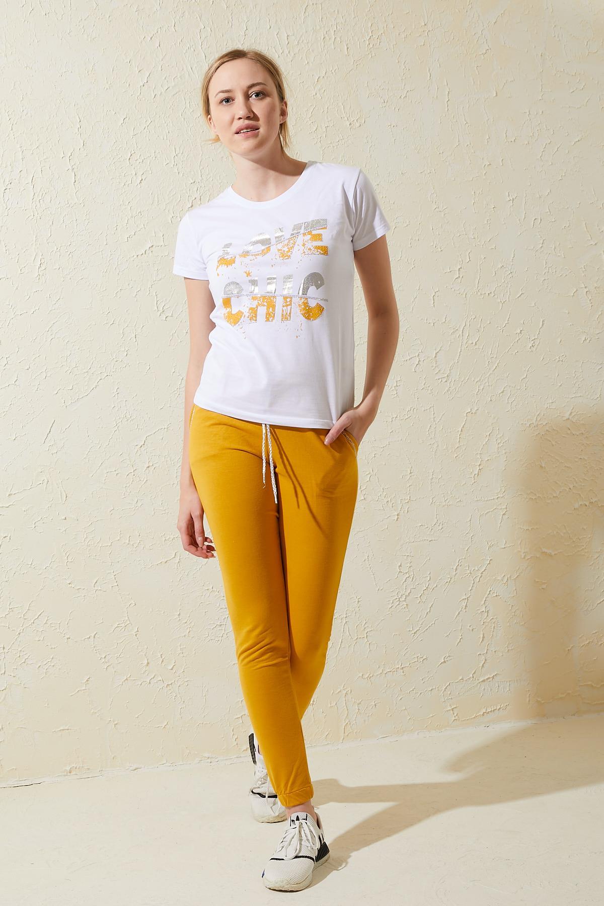 Love Chıc Baskılı Kısa Kollu  Eşofman Takımı 8828