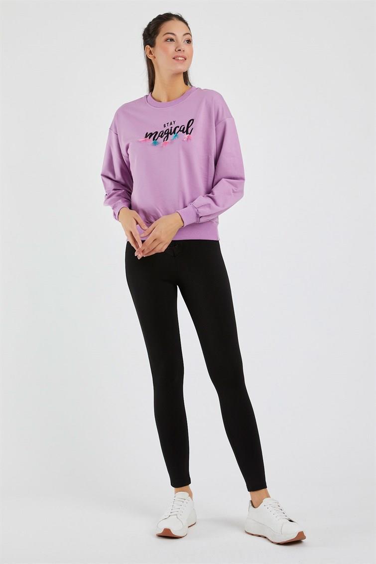 Magical Nakışlı Püsküllü Uzun Kollu Sweat 9099-1