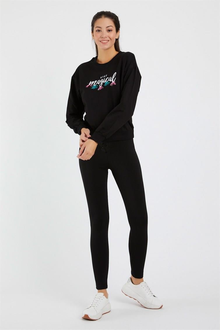 Magical Nakışlı Püsküllü Uzun Kollu Sweat 9099-1