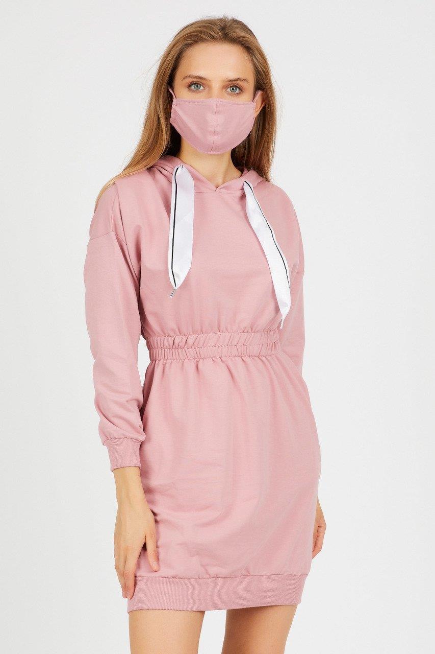 Maske Hediyeli Kurdele İpli Elbise 9091