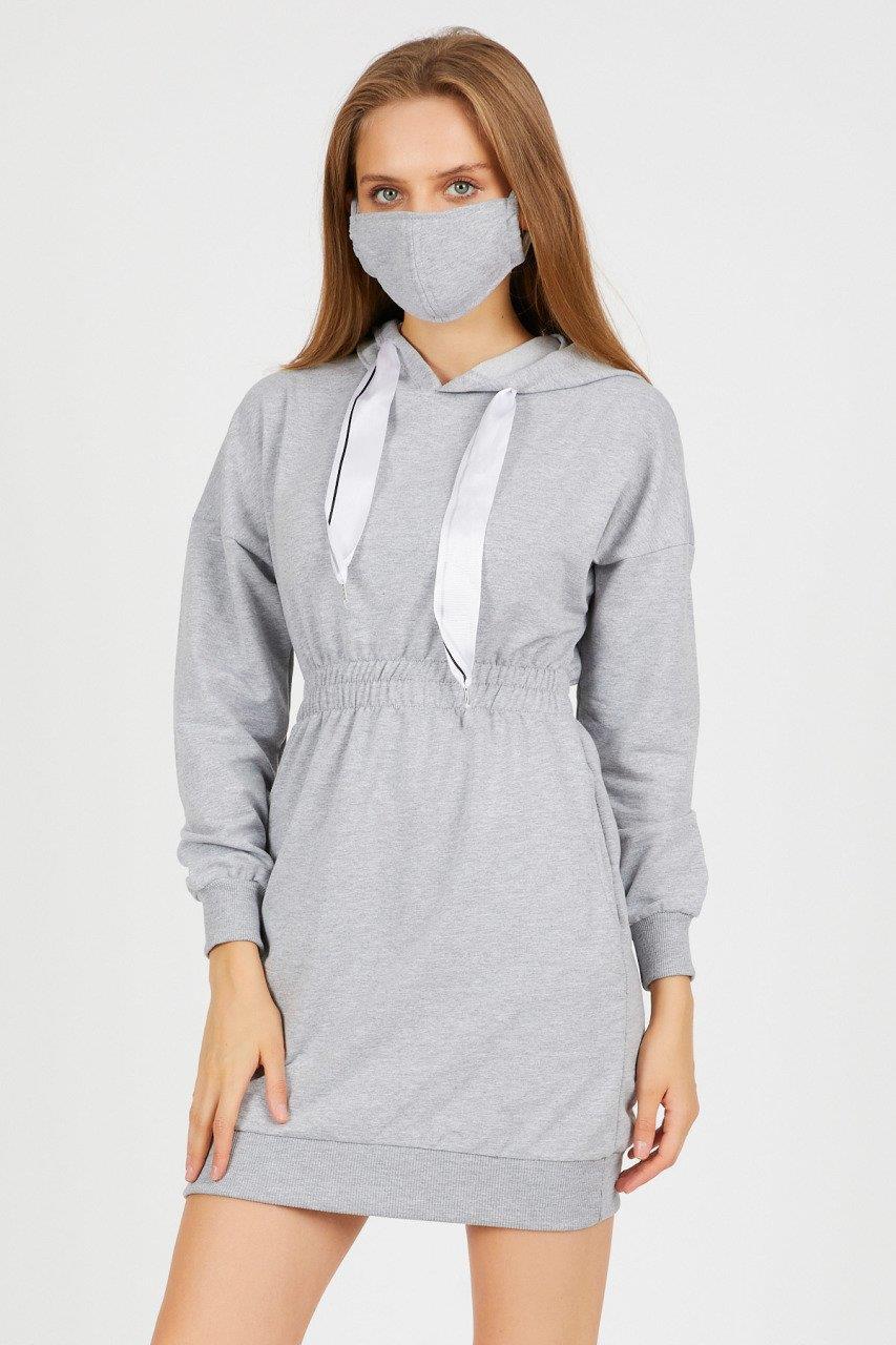 Maske Hediyeli Kurdele İpli Elbise 9091