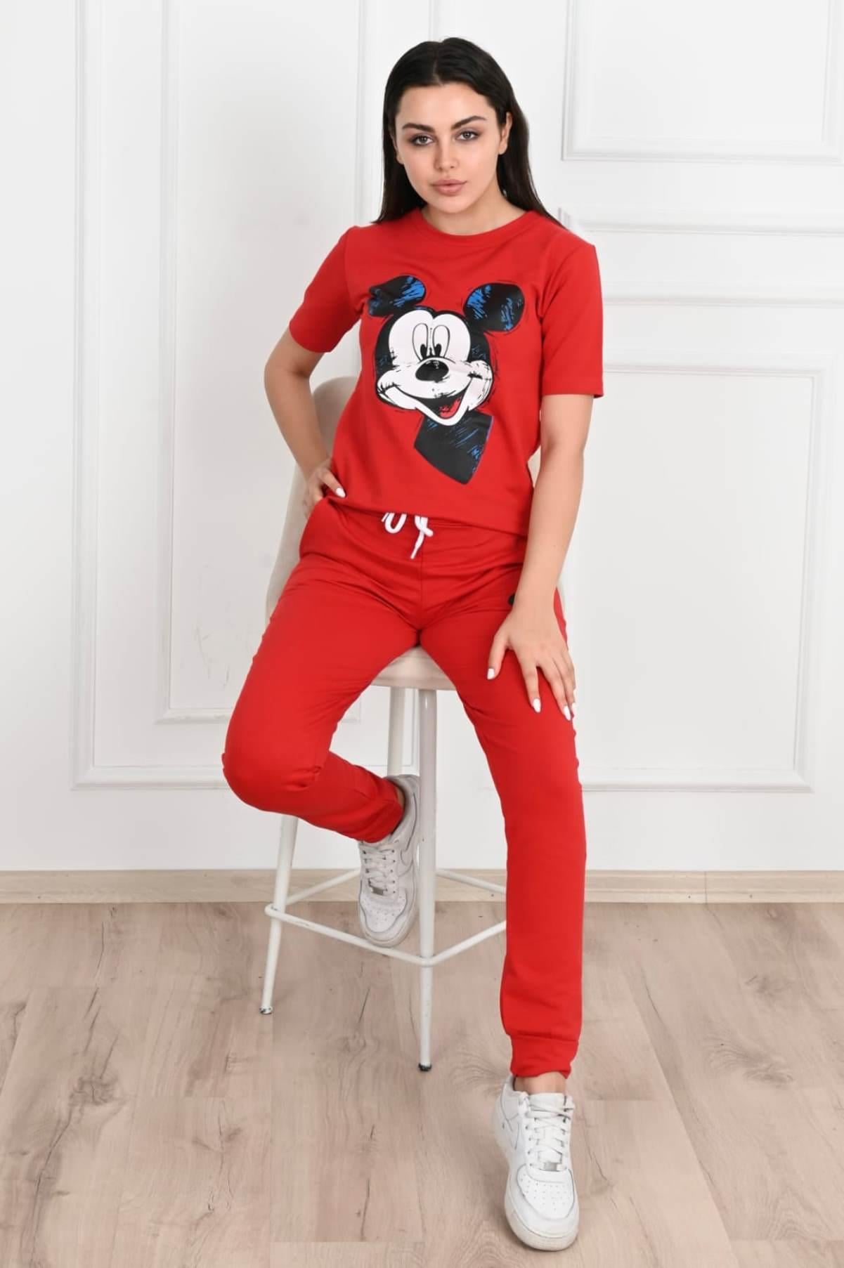 Micky Mouse Baskılı Kısa Kollu Eşofman Takımı 8979