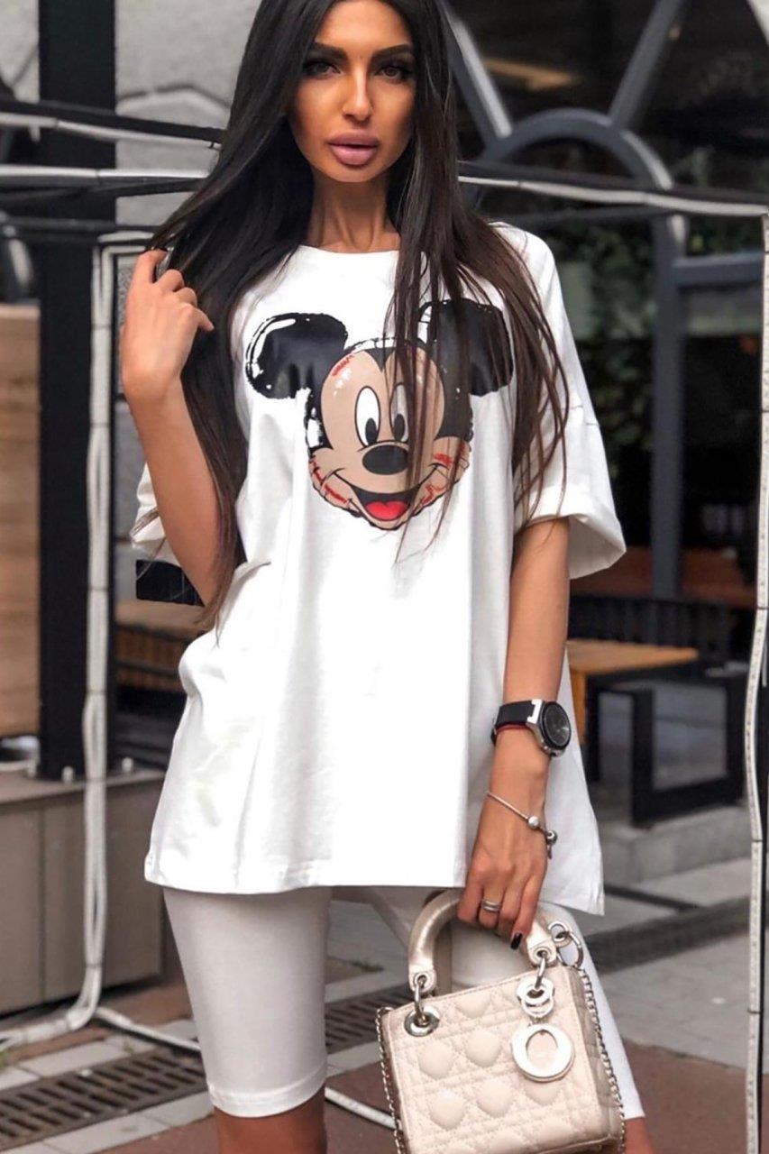 Micky Mouse Baskılı Şortlu İkili Takım (8884)