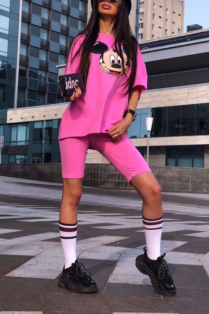 Micky Mouse Baskılı Şortlu İkili Takım (8884)
