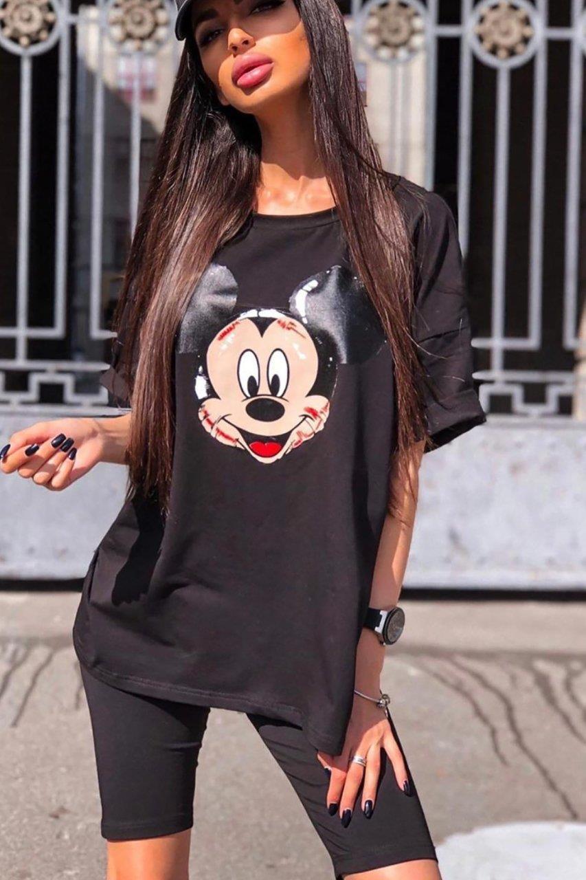 Micky Mouse Baskılı Şortlu İkili Takım (8884)