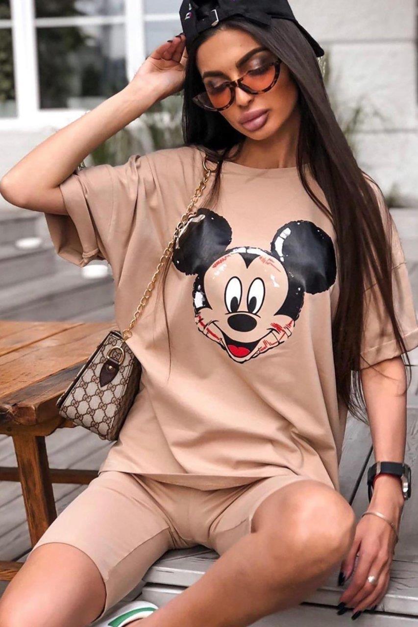 Micky Mouse Baskılı Şortlu İkili Takım (8884)