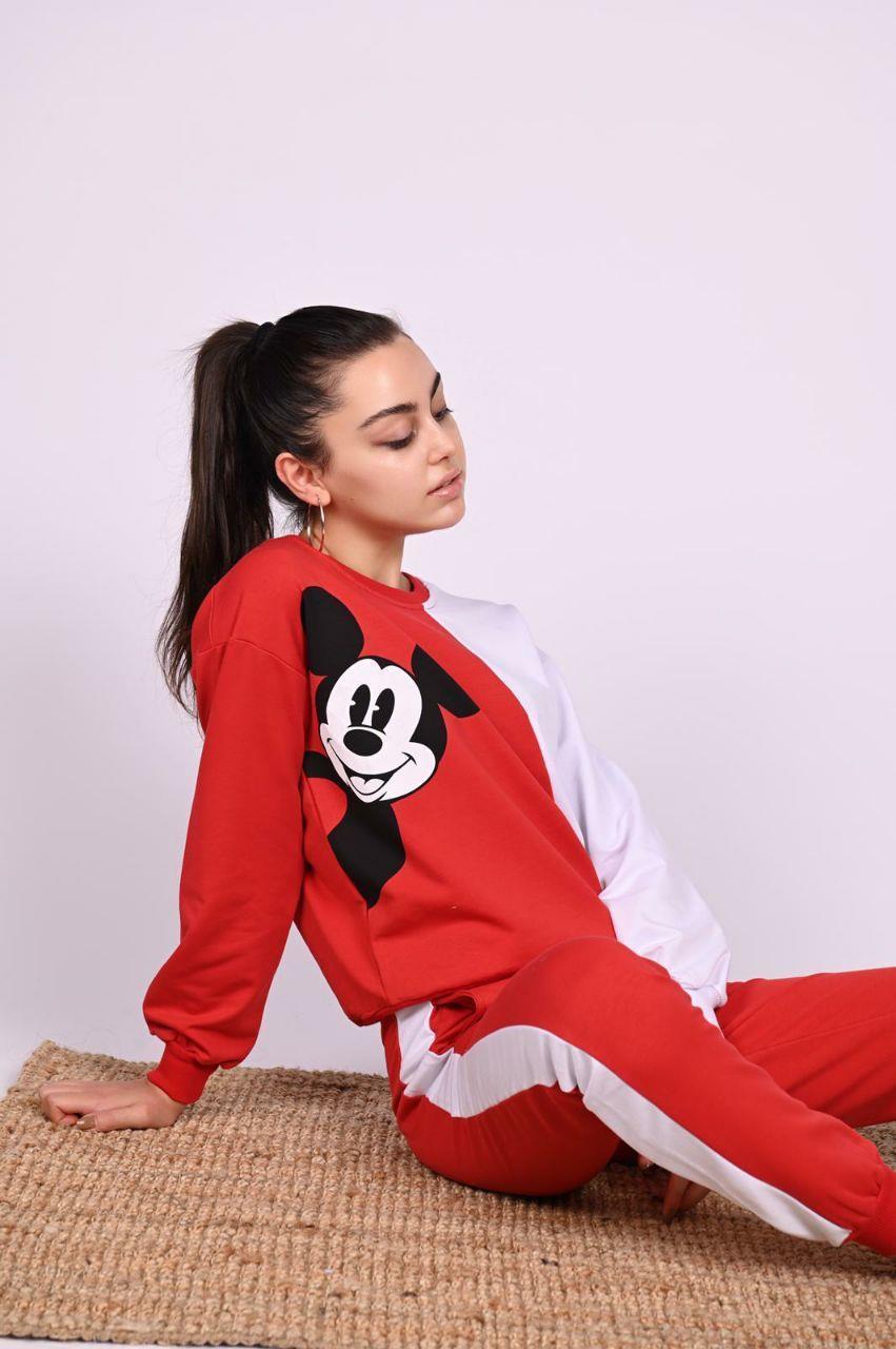Micky Mouse Baskılı Uzun Kollu Eşofman Takımı 3041-22
