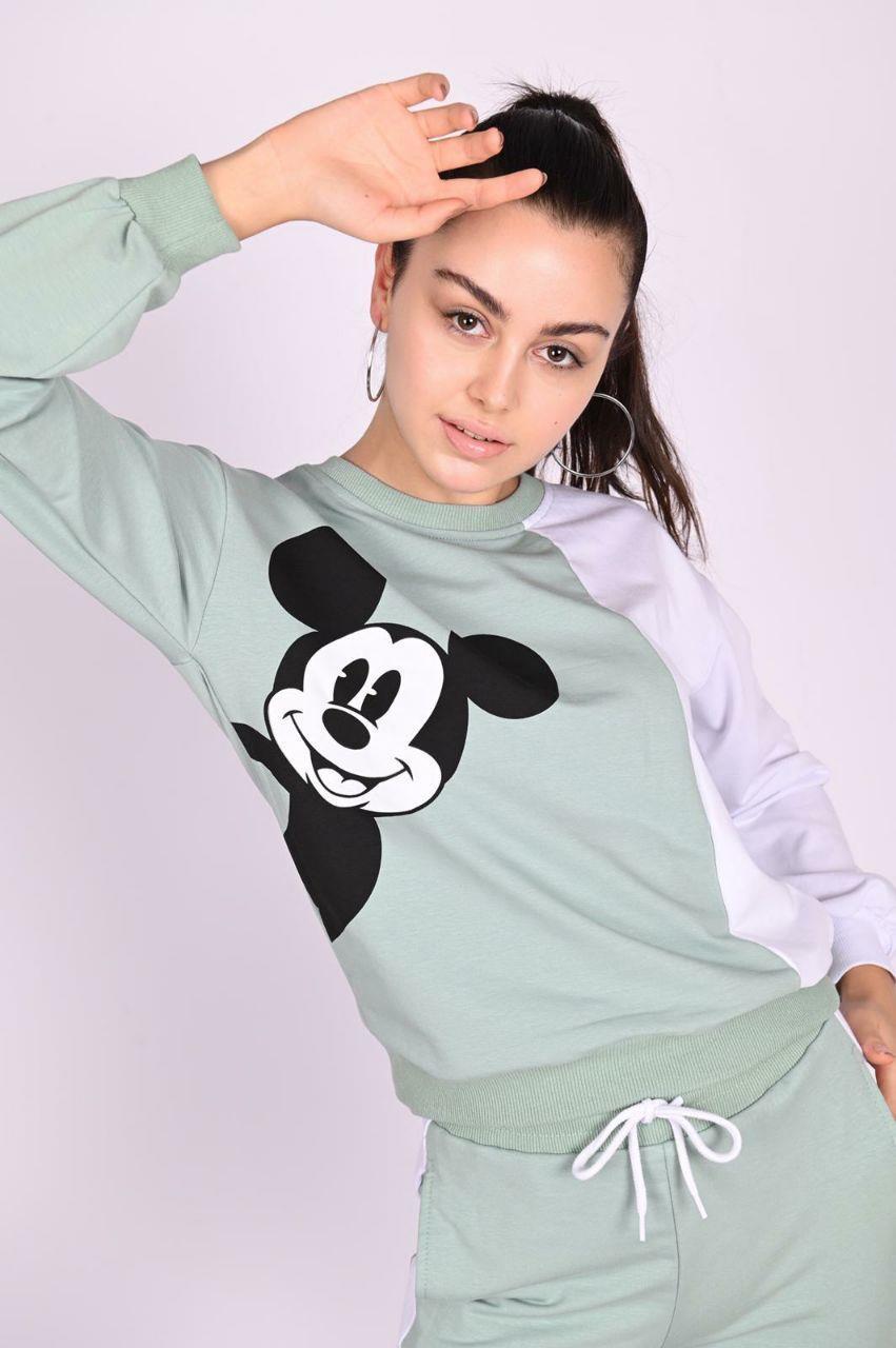 Micky Mouse Baskılı Uzun Kollu Eşofman Takımı 3041-22