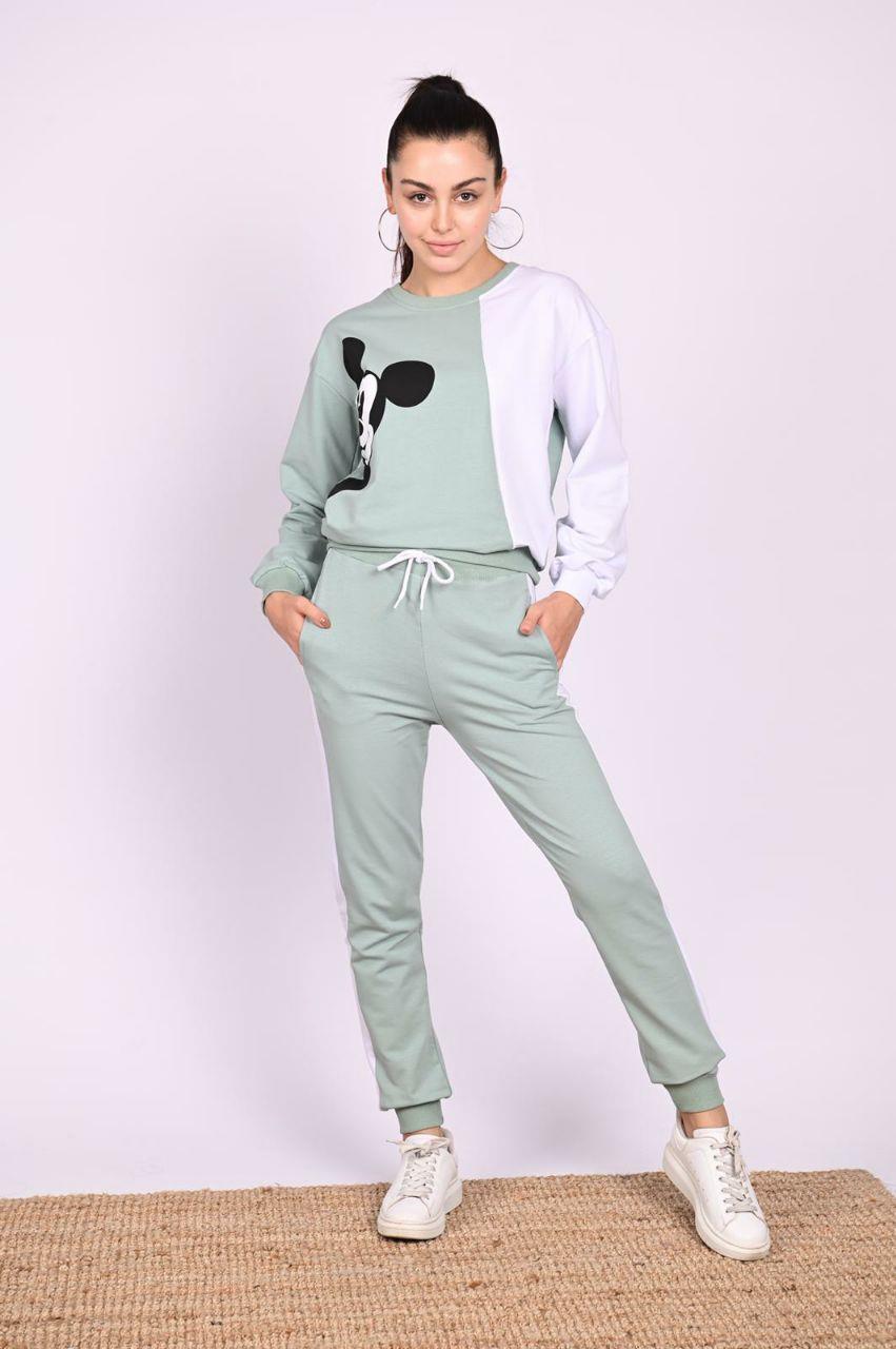 Micky Mouse Baskılı Uzun Kollu Eşofman Takımı 3041-22
