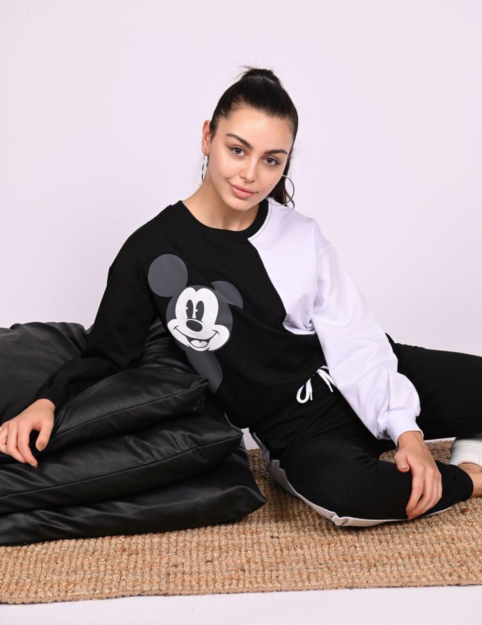 Micky Mouse Baskılı Uzun Kollu Eşofman Takımı 3041-22