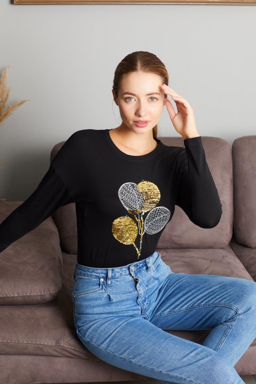 Pul Payet Baskılı Sweat 9130-7