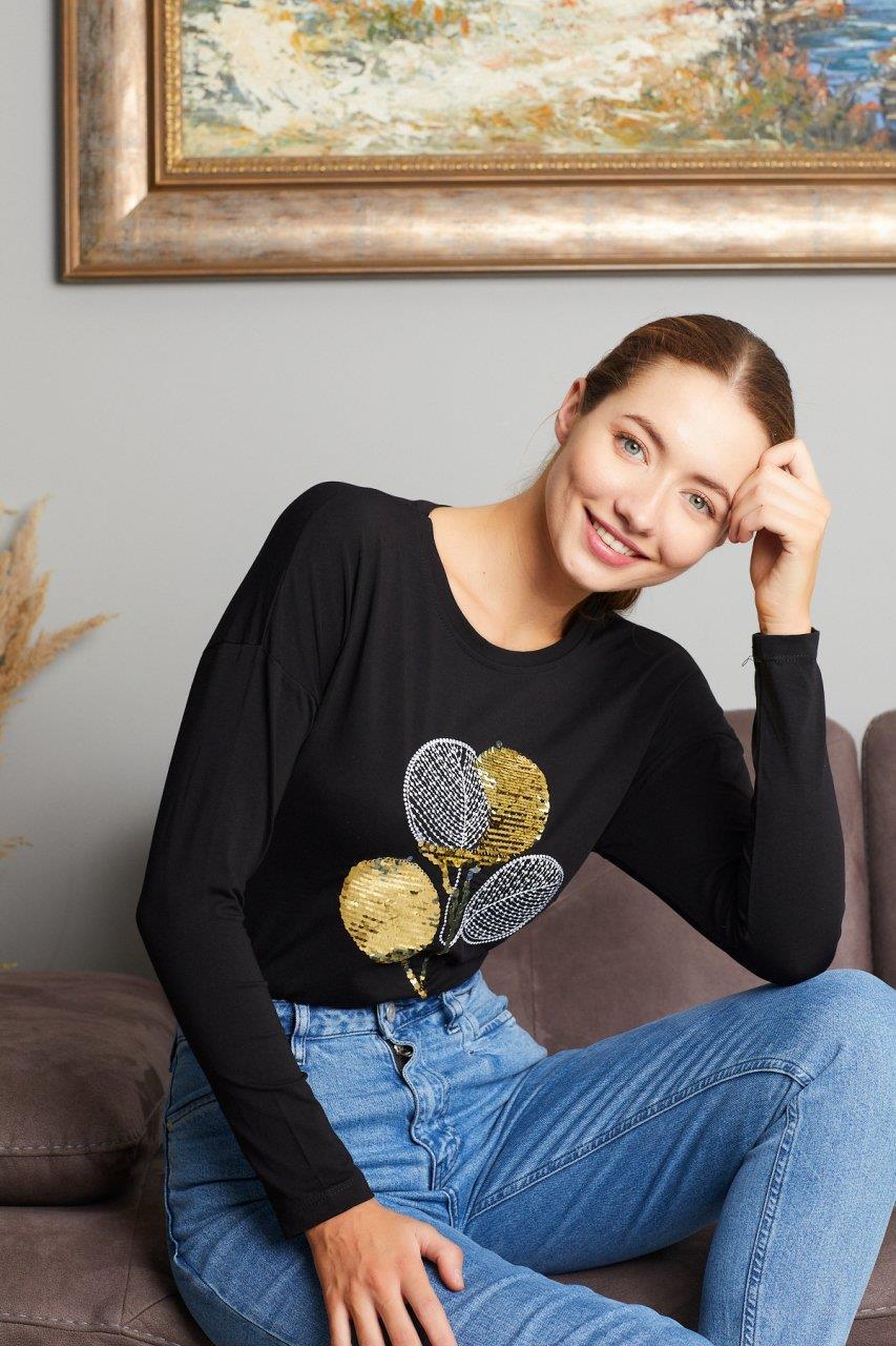 Pul Payet Baskılı Sweat 9130-7