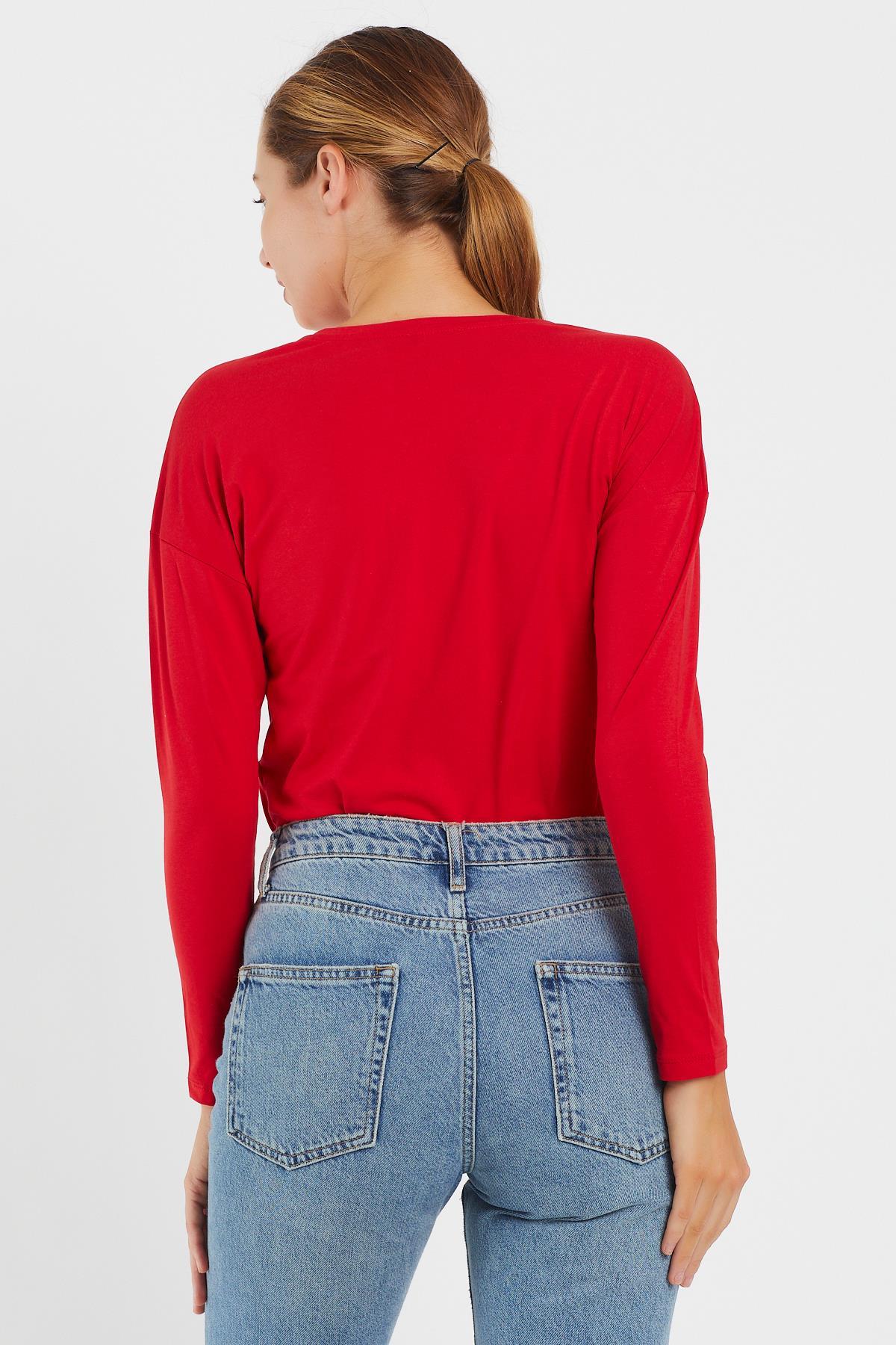 Taşlı Yaprak Detaylı Sweat 9130-2