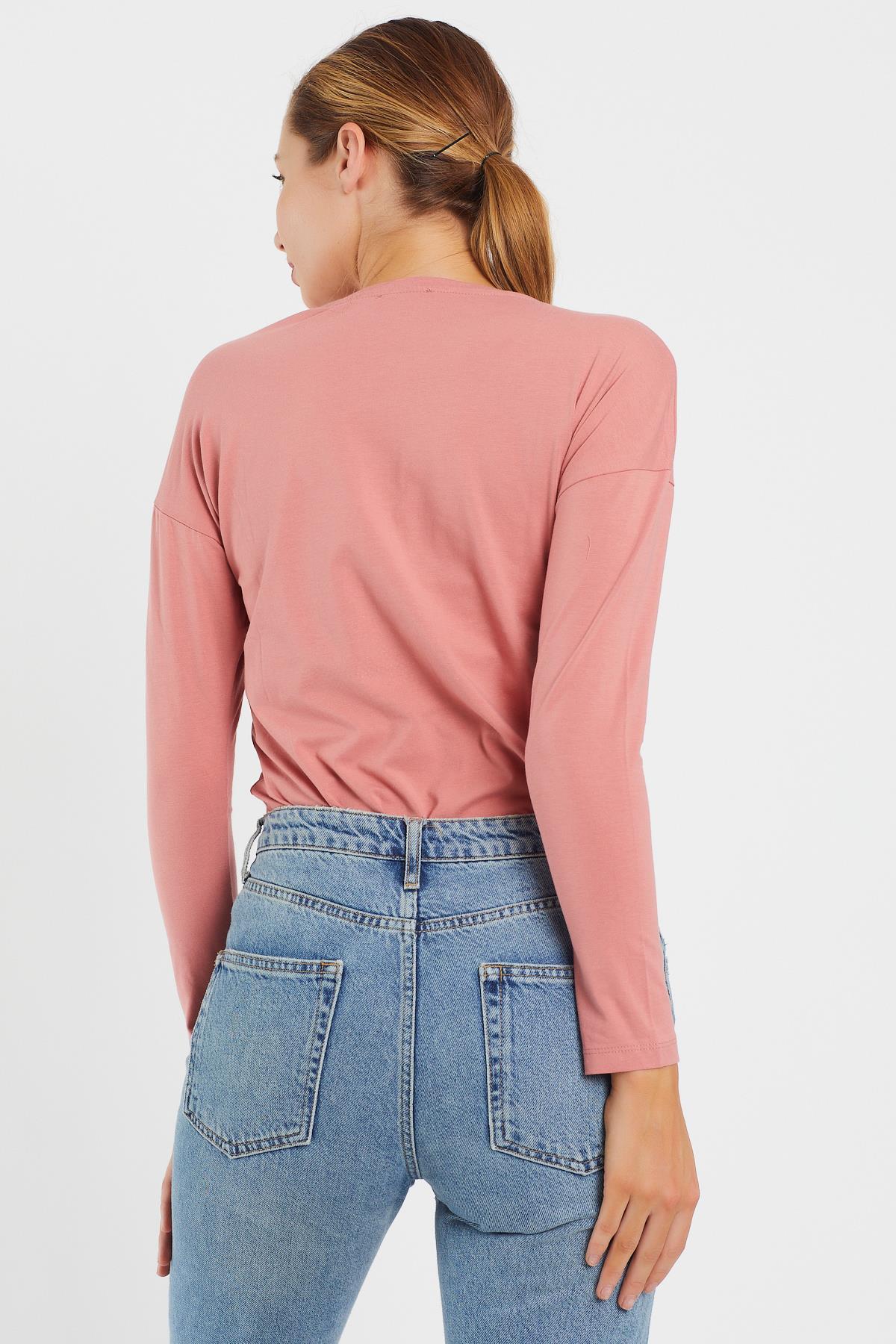 Taşlı Yaprak Detaylı Sweat 9130-2