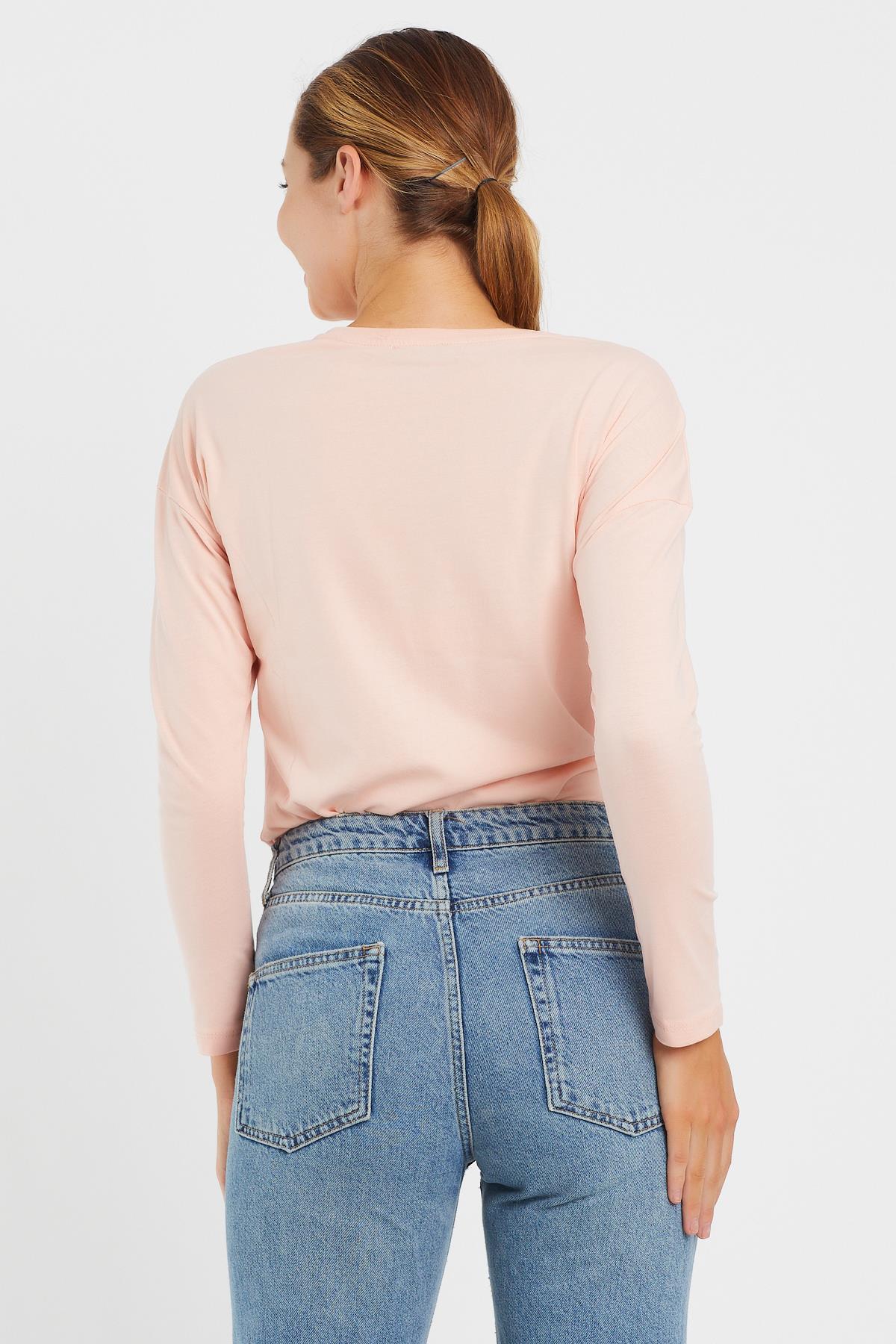 Taşlı Yaprak Detaylı Sweat 9130-2